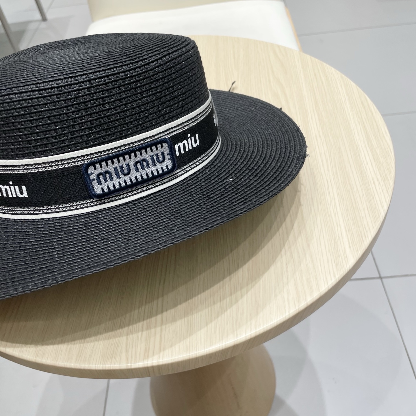 缪缪miumiu新款平顶草帽，高级定制，名媛风，夏季防晒防紫外线，出行必备，百搭好看