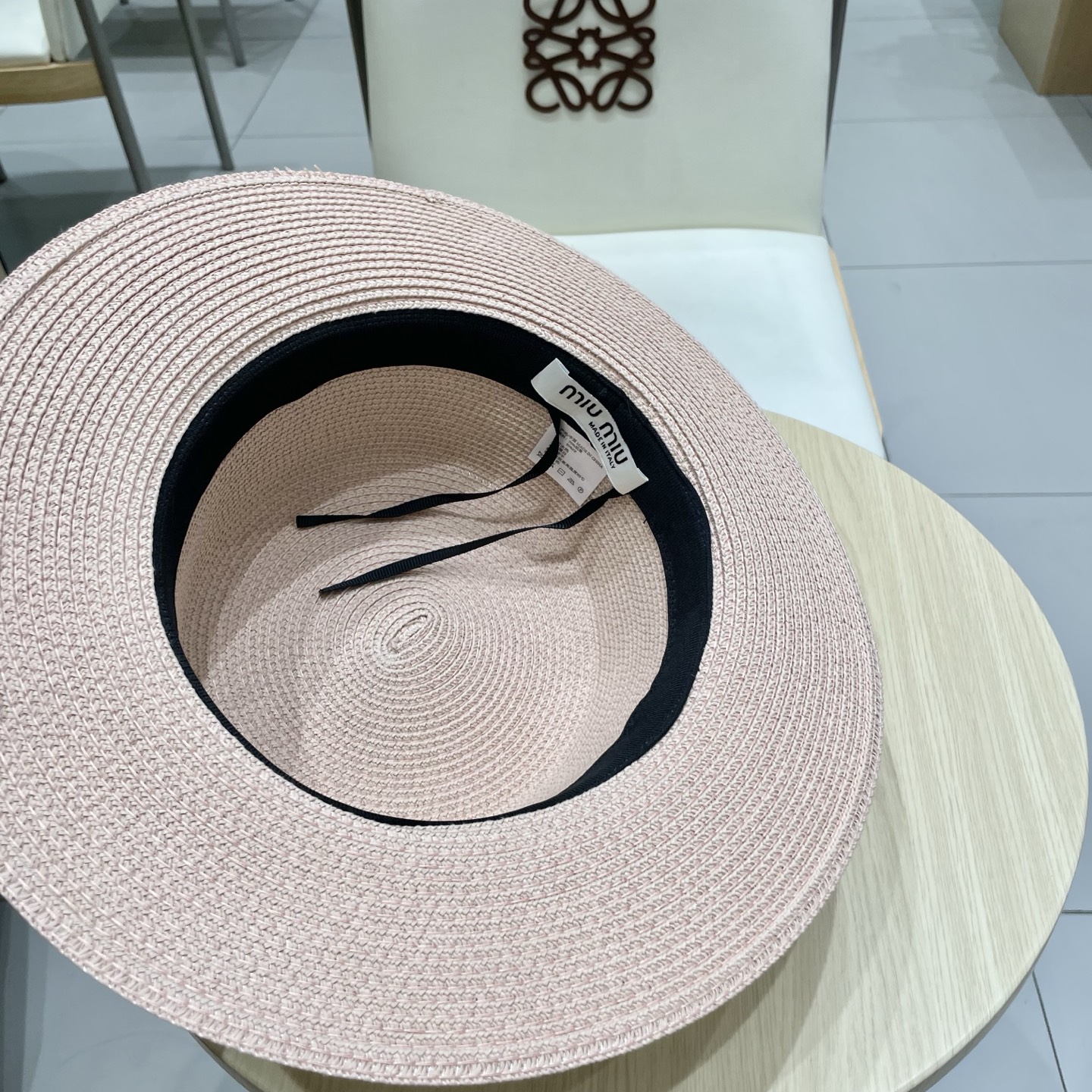 缪缪miumiu新款平顶草帽，高级定制，名媛风，夏季防晒防紫外线，出行必备，百搭好看