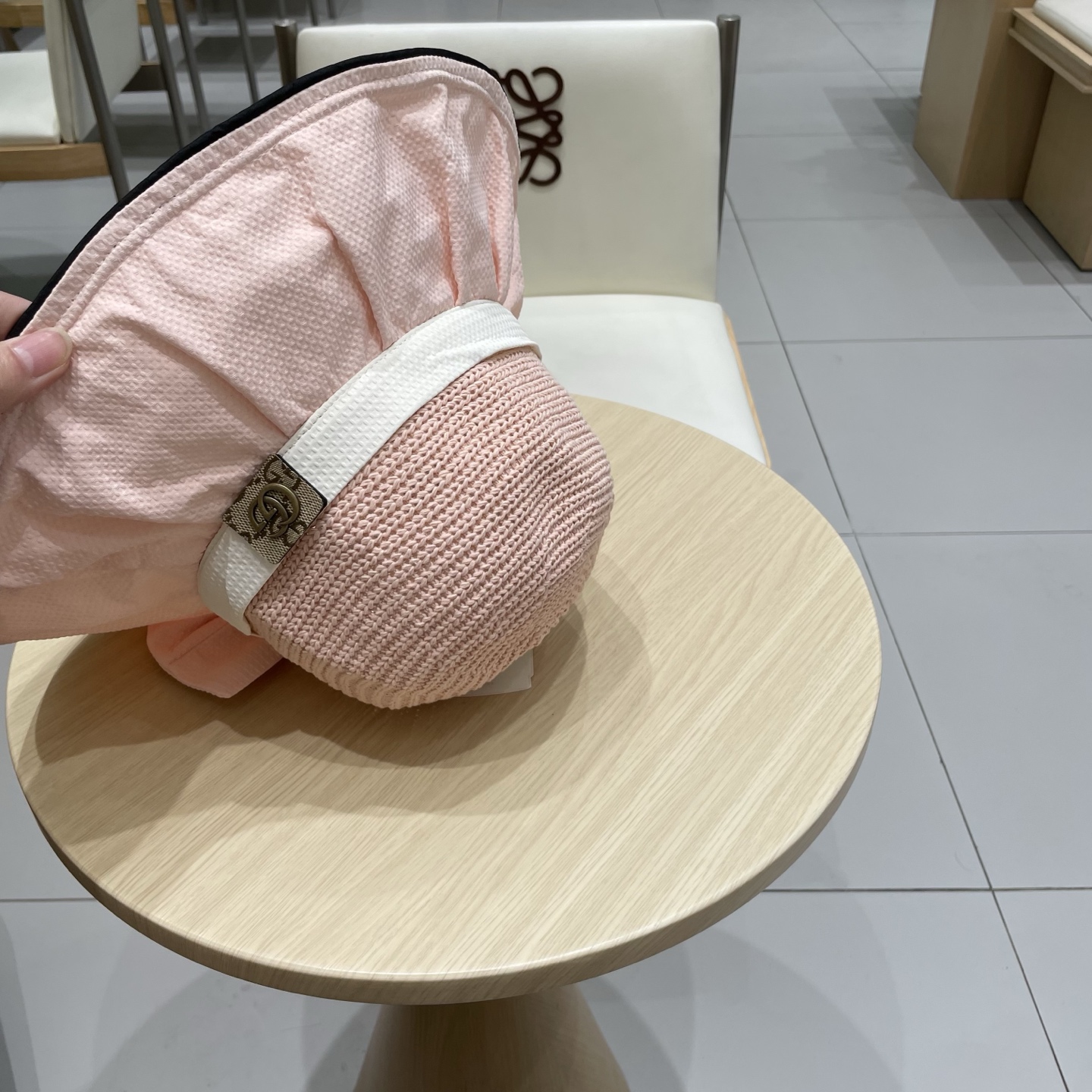  gucci古奇女夏季遮阳防晒防紫外线蝴蝶结渔夫帽遮脸黑胶太阳帽