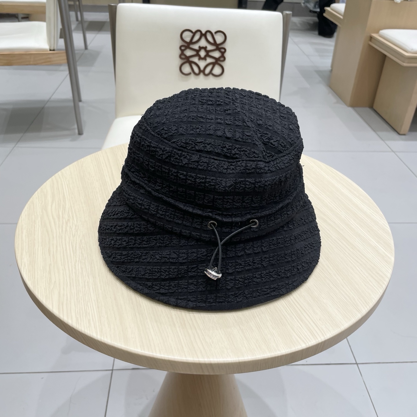  塞琳celine抽绳渔夫帽女春夏季韩版显脸小褶皱盆帽时尚百搭遮阳遮脸水桶帽子