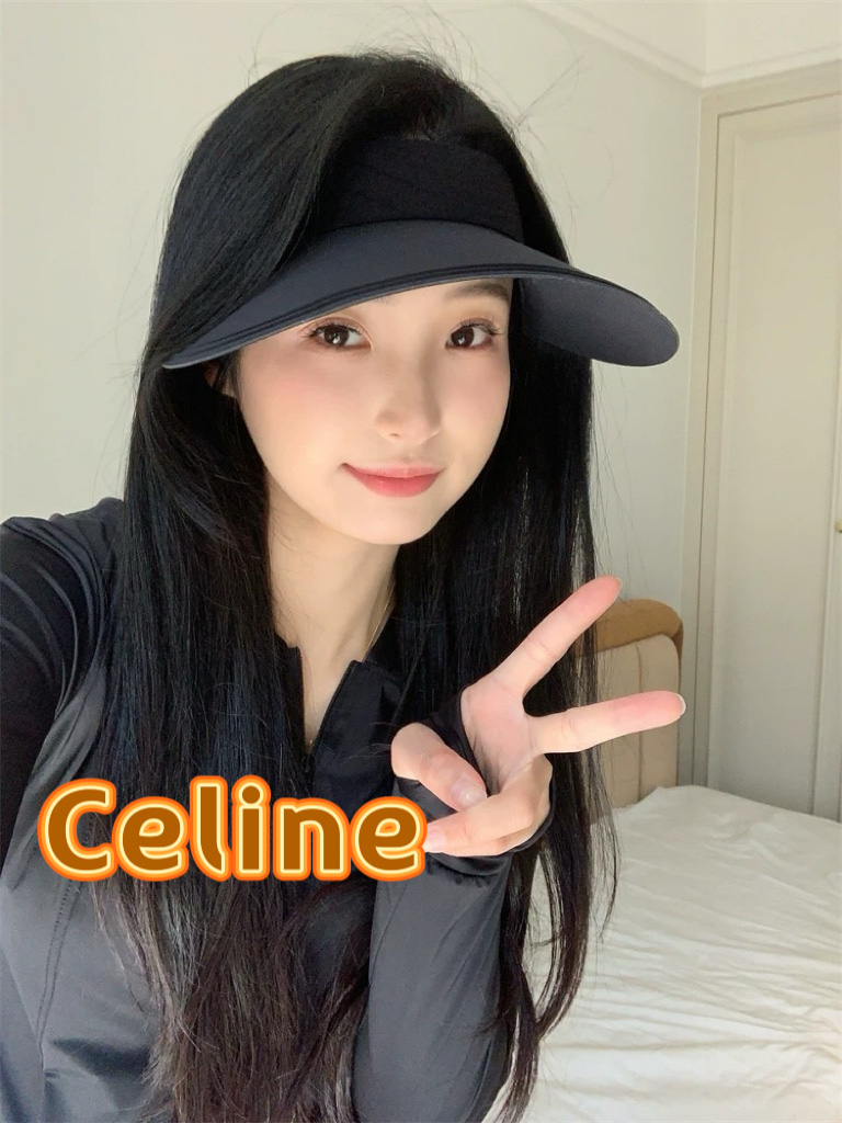  塞琳celine新款无痕一体空顶防晒帽女夏季户外骑车大檐透气防紫外线遮阳帽男