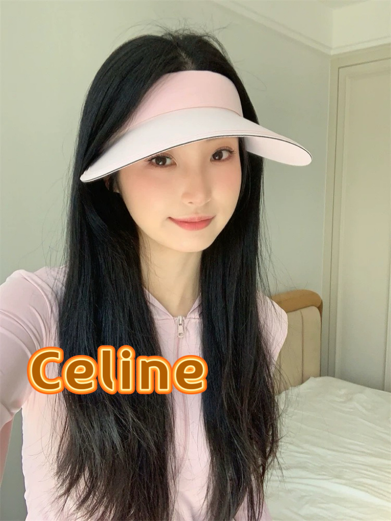  塞琳celine新款无痕一体空顶防晒帽女夏季户外骑车大檐透气防紫外线遮阳帽男