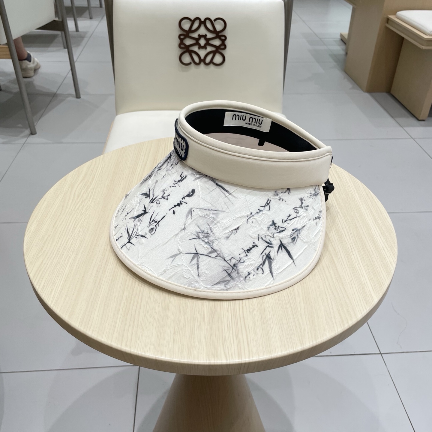  缪缪miumiu潮水墨竹子空顶帽子女夏季清新凉感防紫外线防晒ml