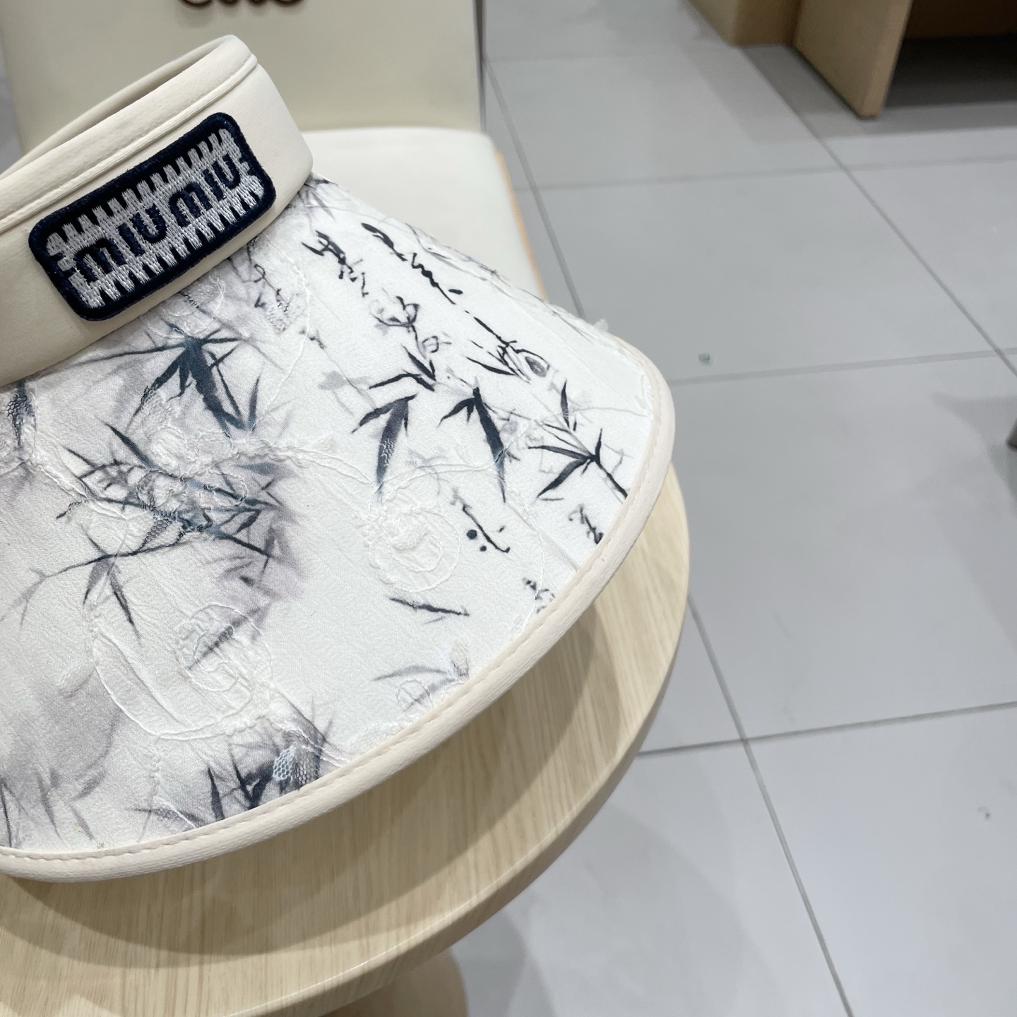  缪缪miumiu潮水墨竹子空顶帽子女夏季清新凉感防紫外线防晒ml