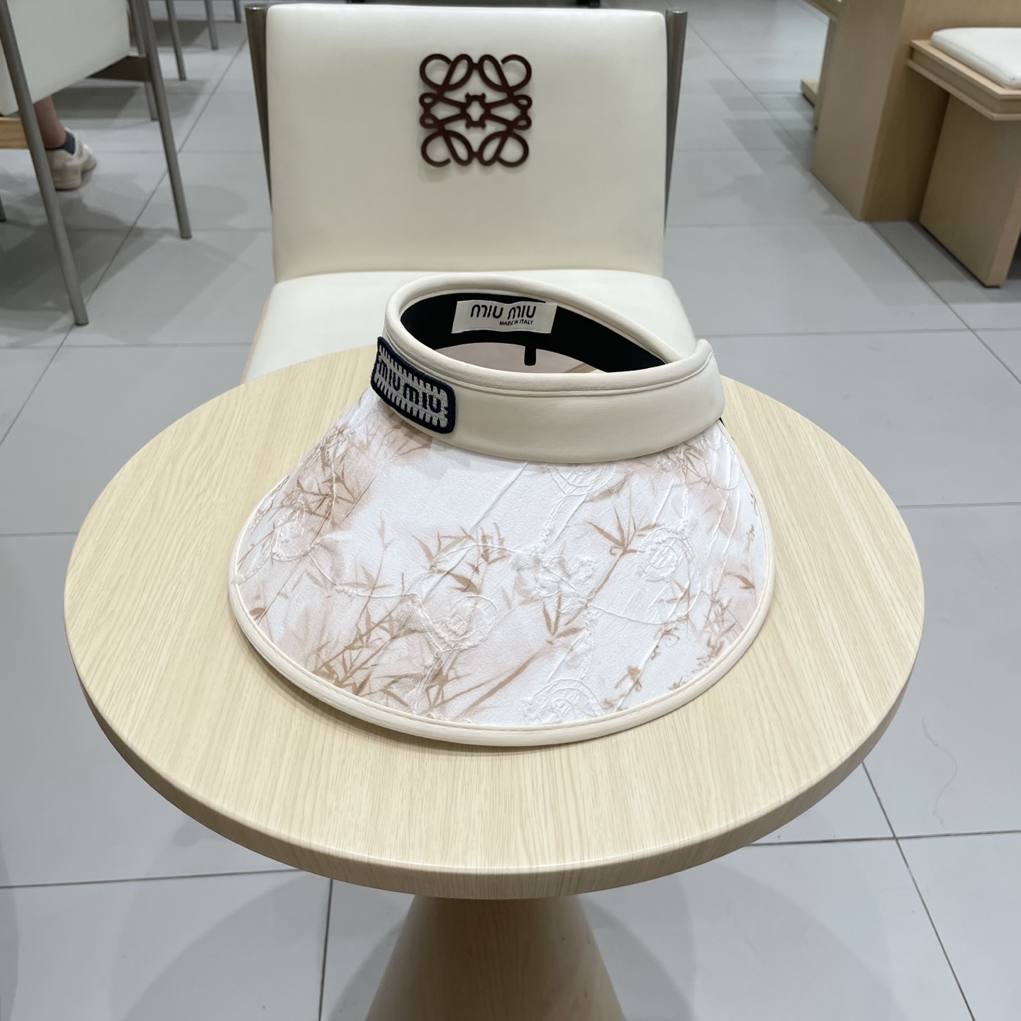  缪缪miumiu潮水墨竹子空顶帽子女夏季清新凉感防紫外线防晒ml