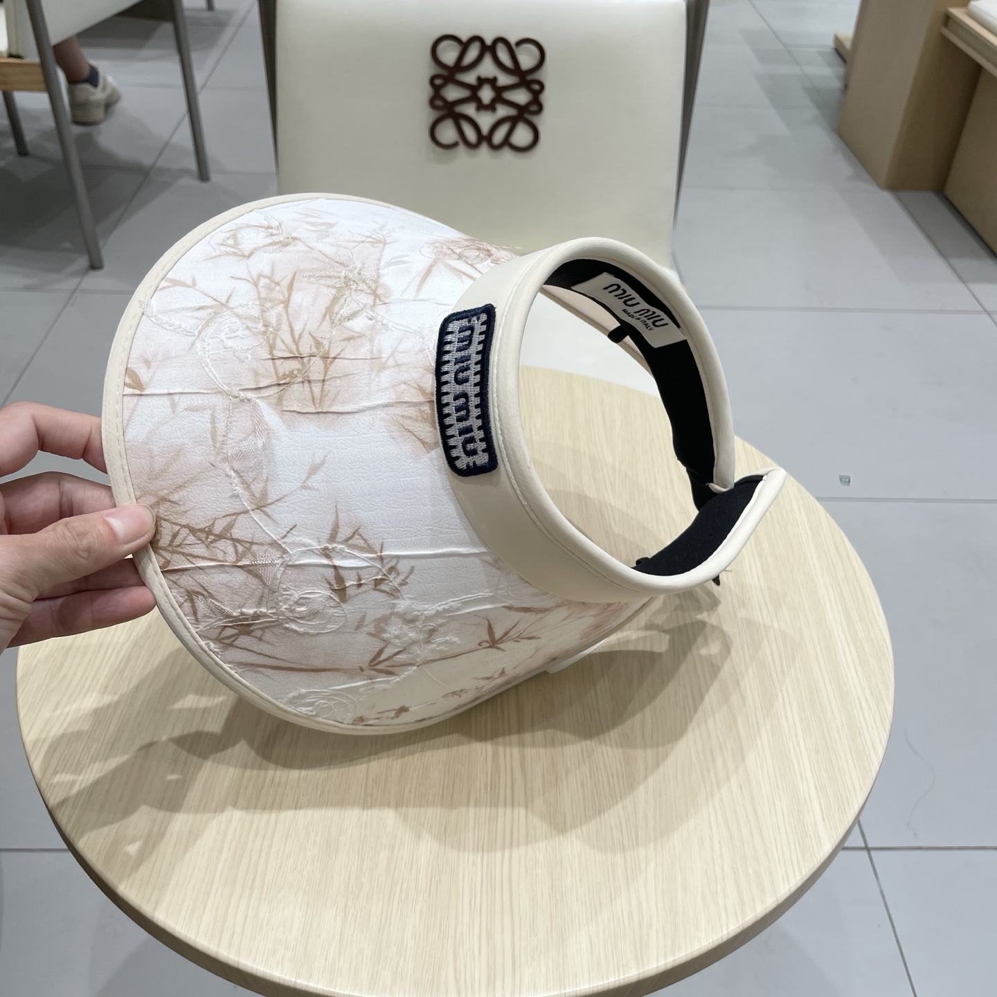  缪缪miumiu潮水墨竹子空顶帽子女夏季清新凉感防紫外线防晒ml