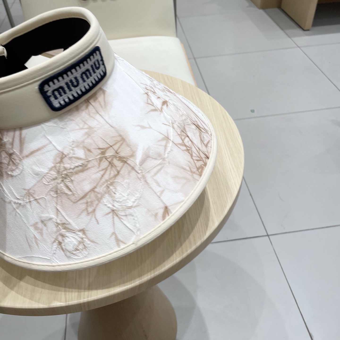  缪缪miumiu潮水墨竹子空顶帽子女夏季清新凉感防紫外线防晒ml