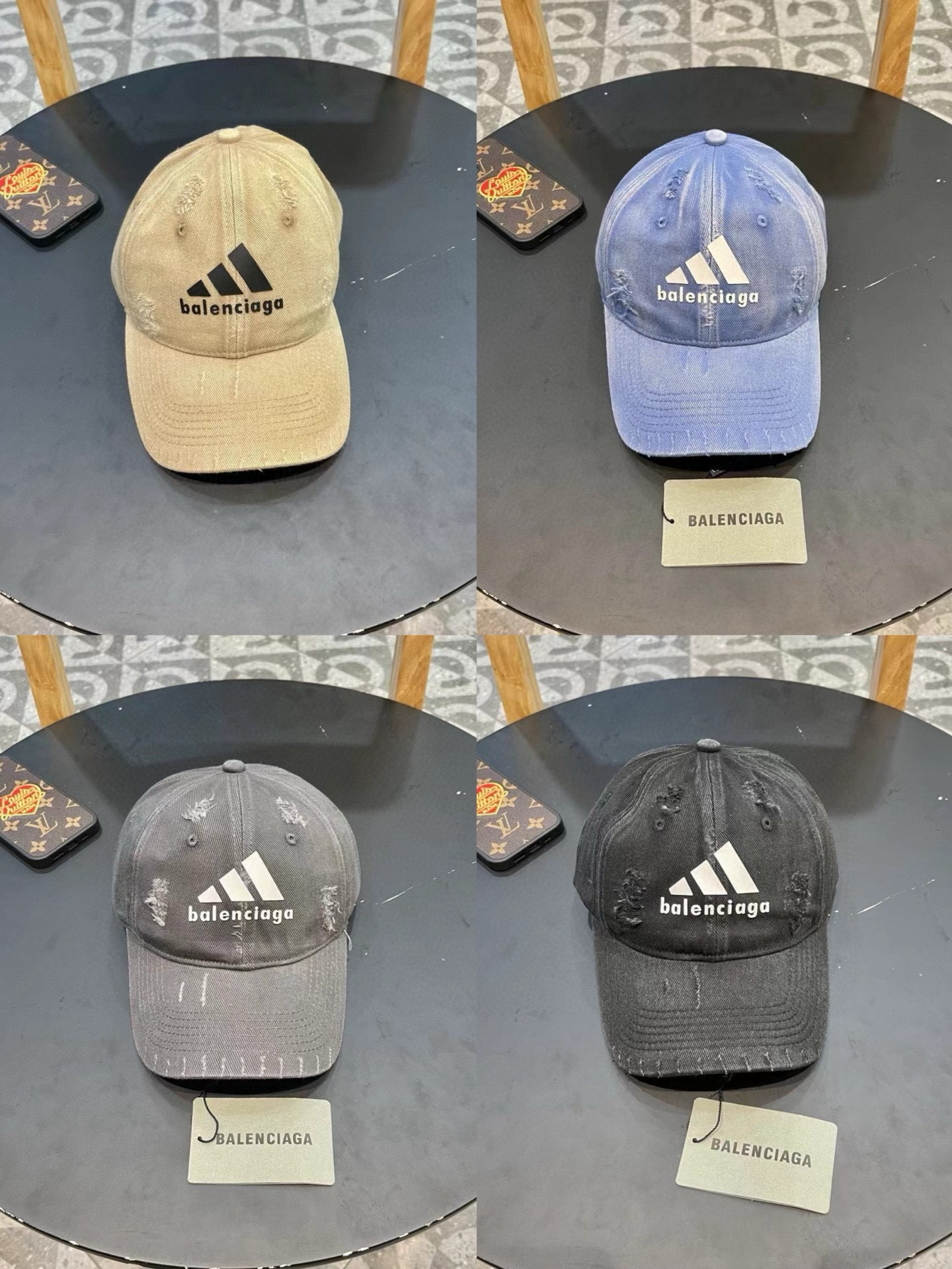  巴黎世家& 最新款🧢棒球帽
定制棉质面料!!整体透气性很好
精致的字母刺绣和工整的走线，
版型超正值得