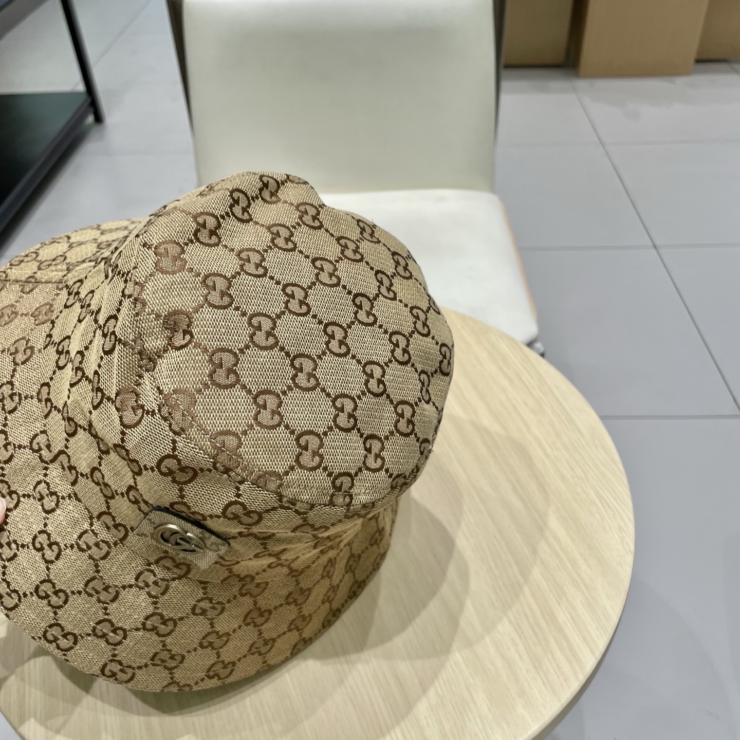 Gucci古奇经典款老花渔夫帽，男女通用，头围57cm