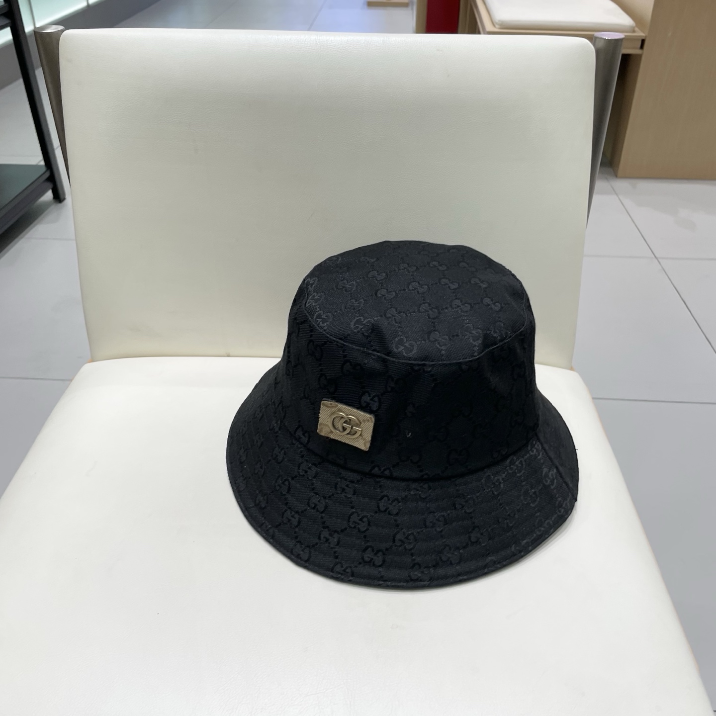 Gucci古奇经典款老花渔夫帽，男女通用，头围57cm