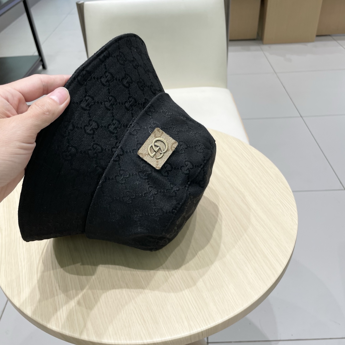 Gucci古奇经典款老花渔夫帽，男女通用，头围57cm