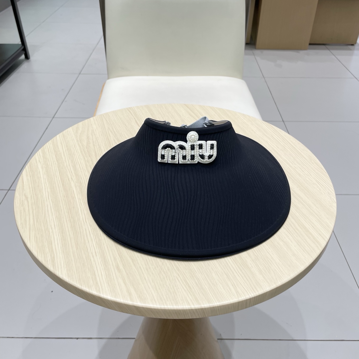  miumiu缪缪科技凉感无痕一体帽女夏季防紫外线空顶帽环绕式遮脸防晒太阳帽