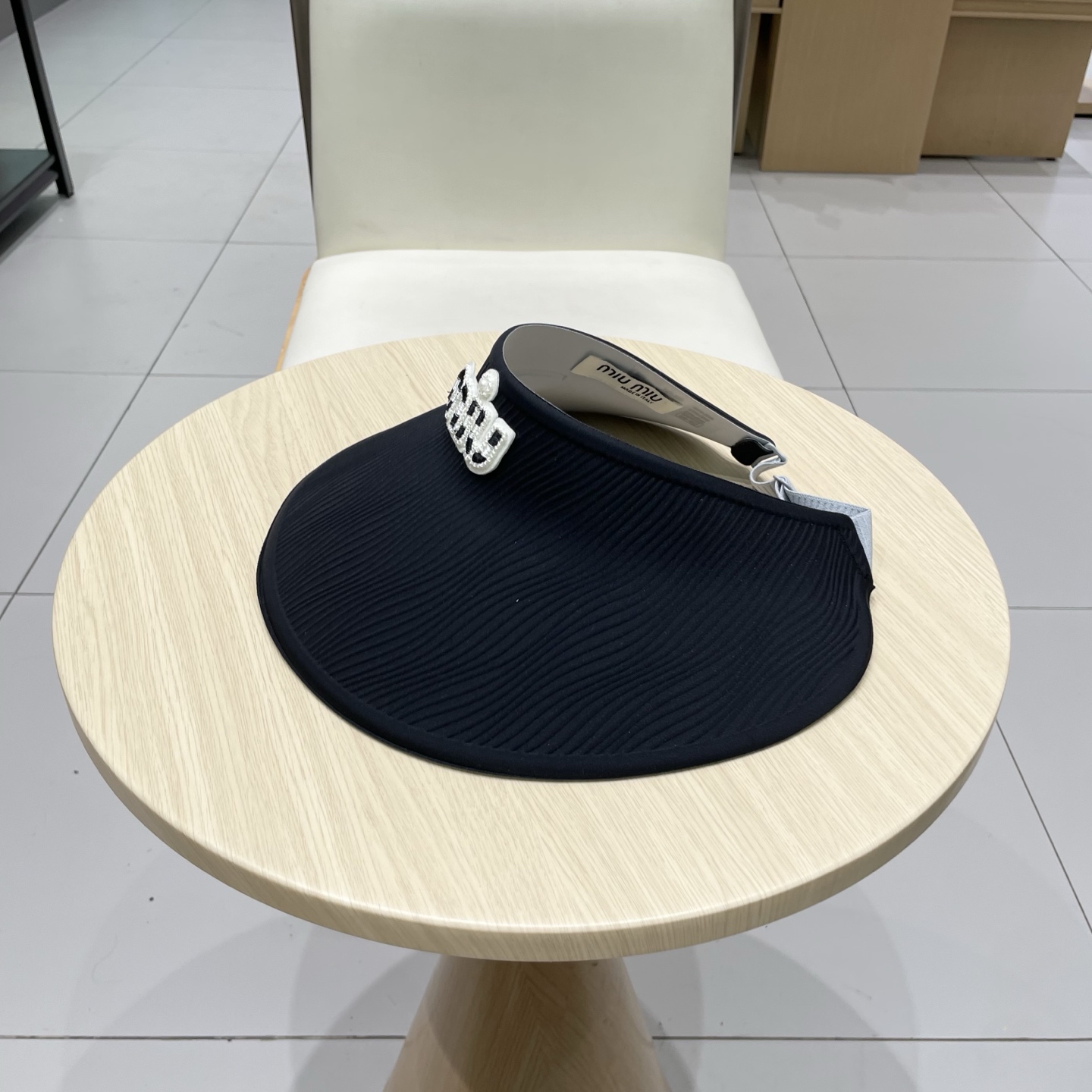  miumiu缪缪科技凉感无痕一体帽女夏季防紫外线空顶帽环绕式遮脸防晒太阳帽