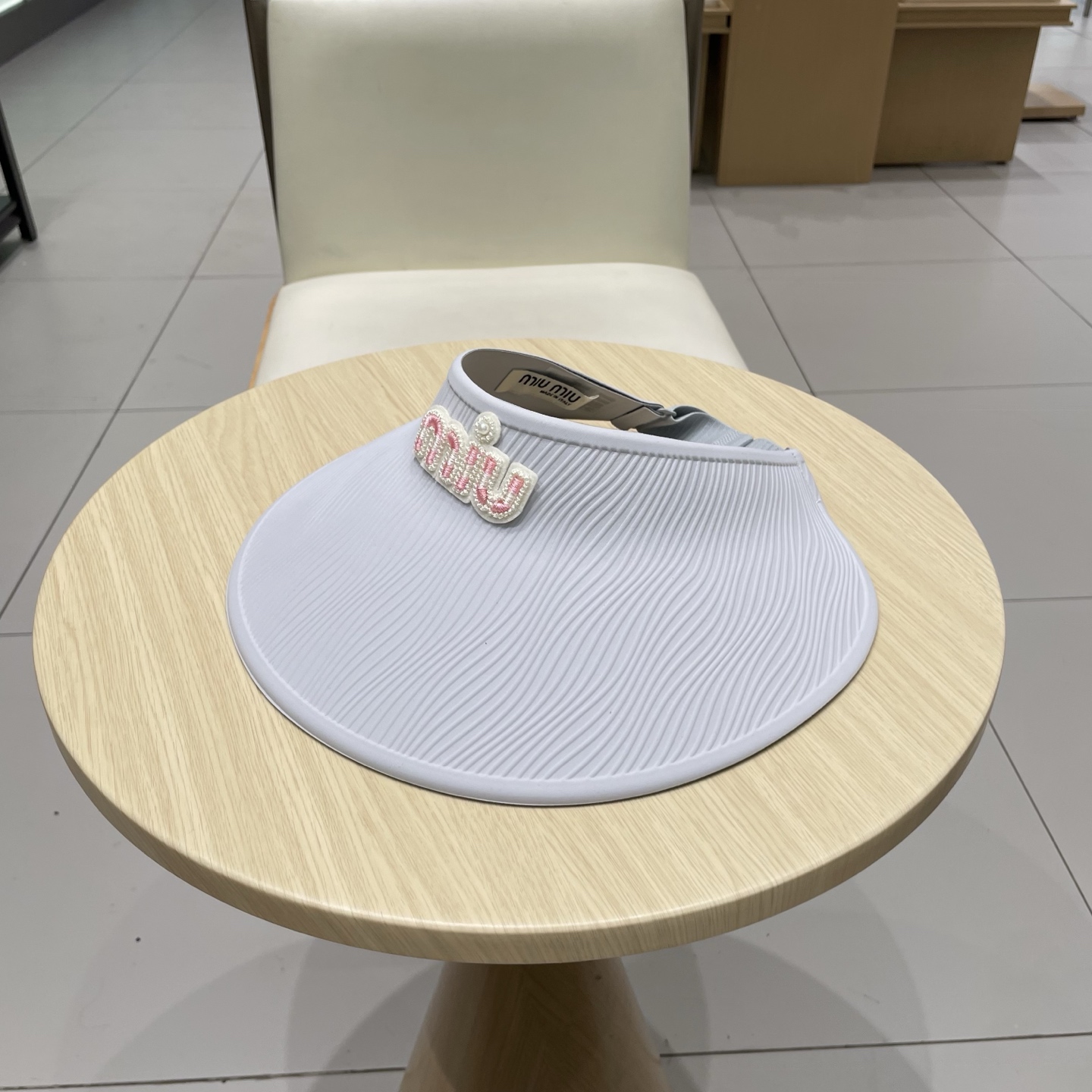  miumiu缪缪科技凉感无痕一体帽女夏季防紫外线空顶帽环绕式遮脸防晒太阳帽