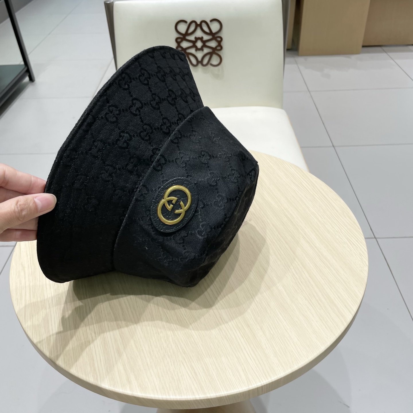  Gucci古奇原单渔夫帽，头围57cm