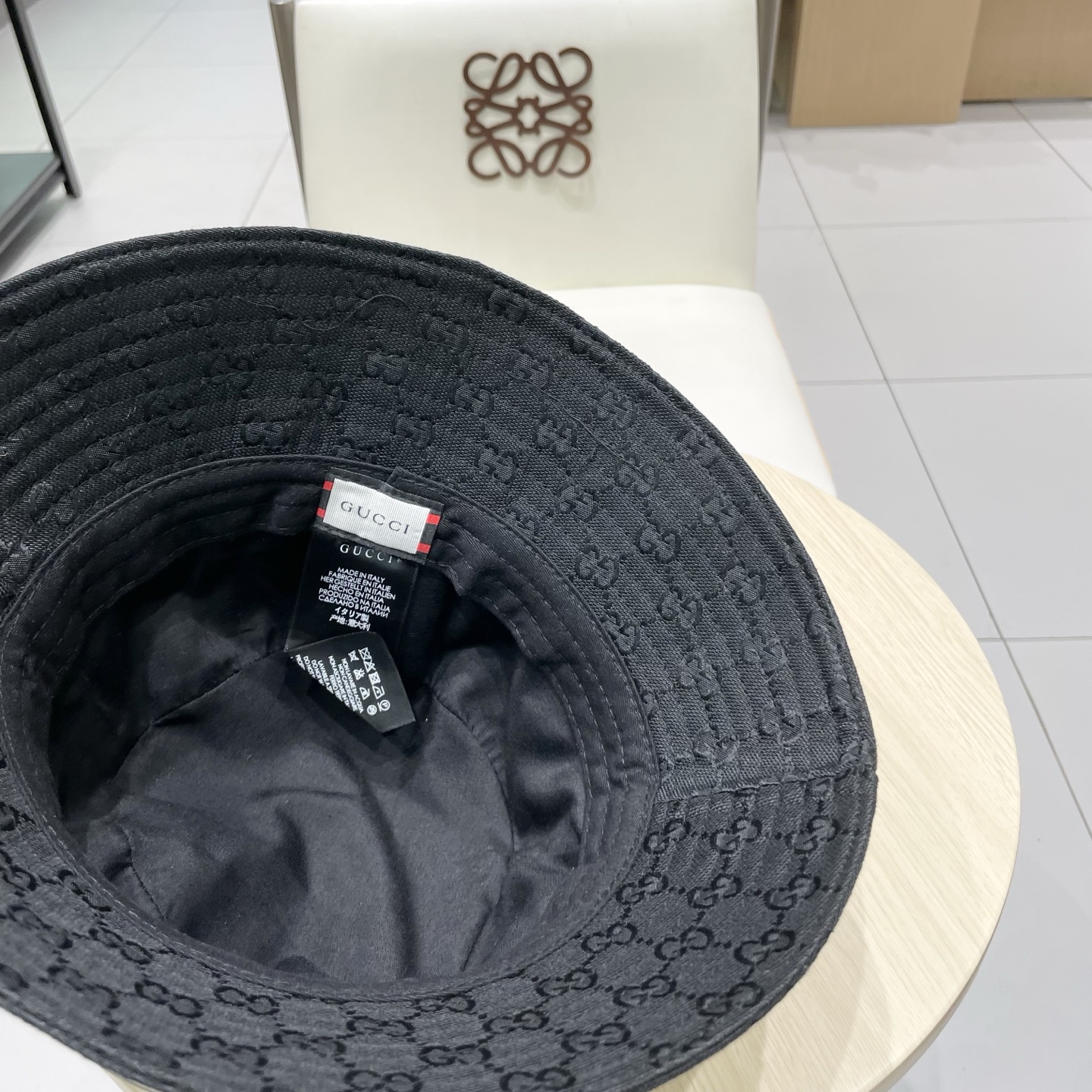  Gucci古奇原单渔夫帽，头围57cm