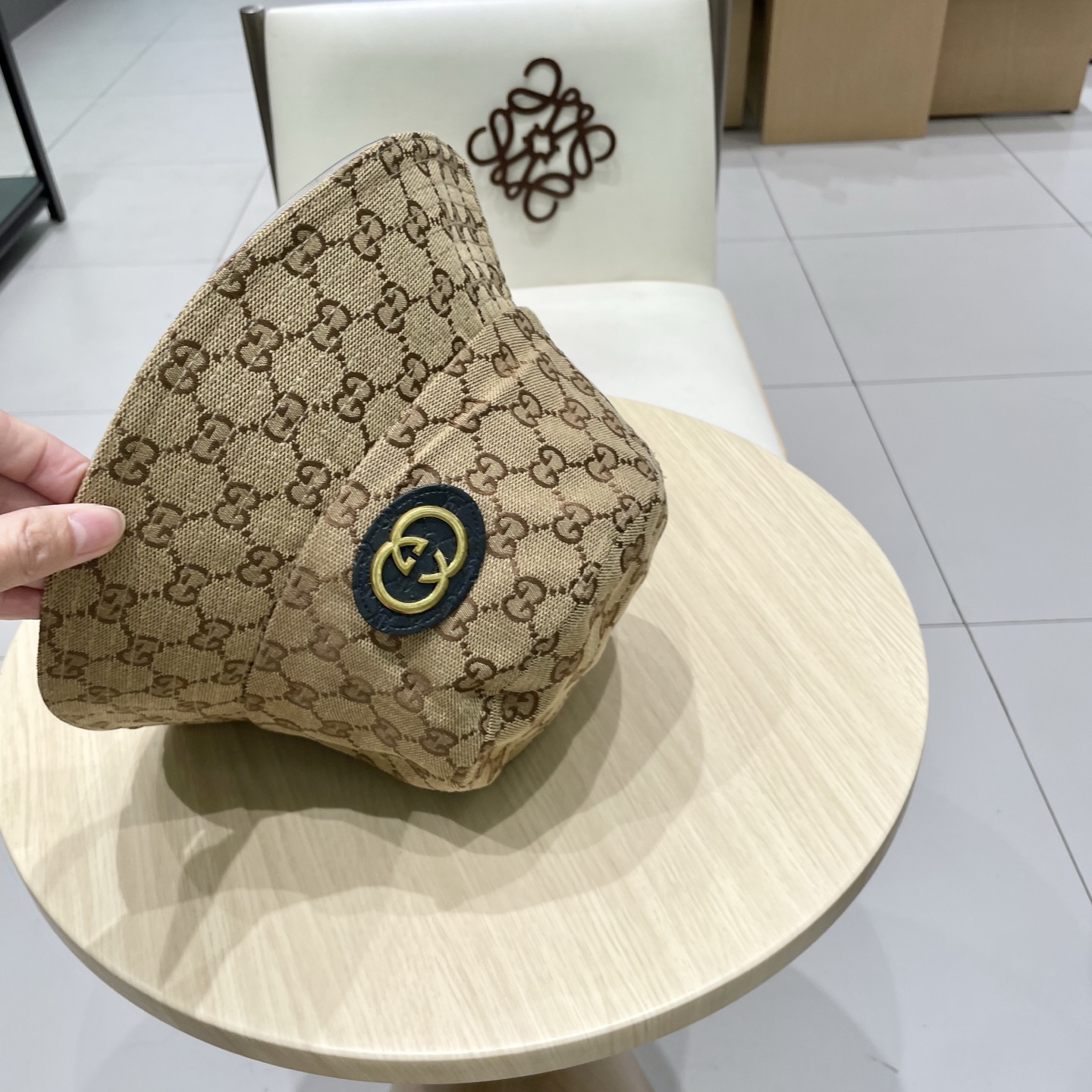  Gucci古奇原单渔夫帽，头围57cm