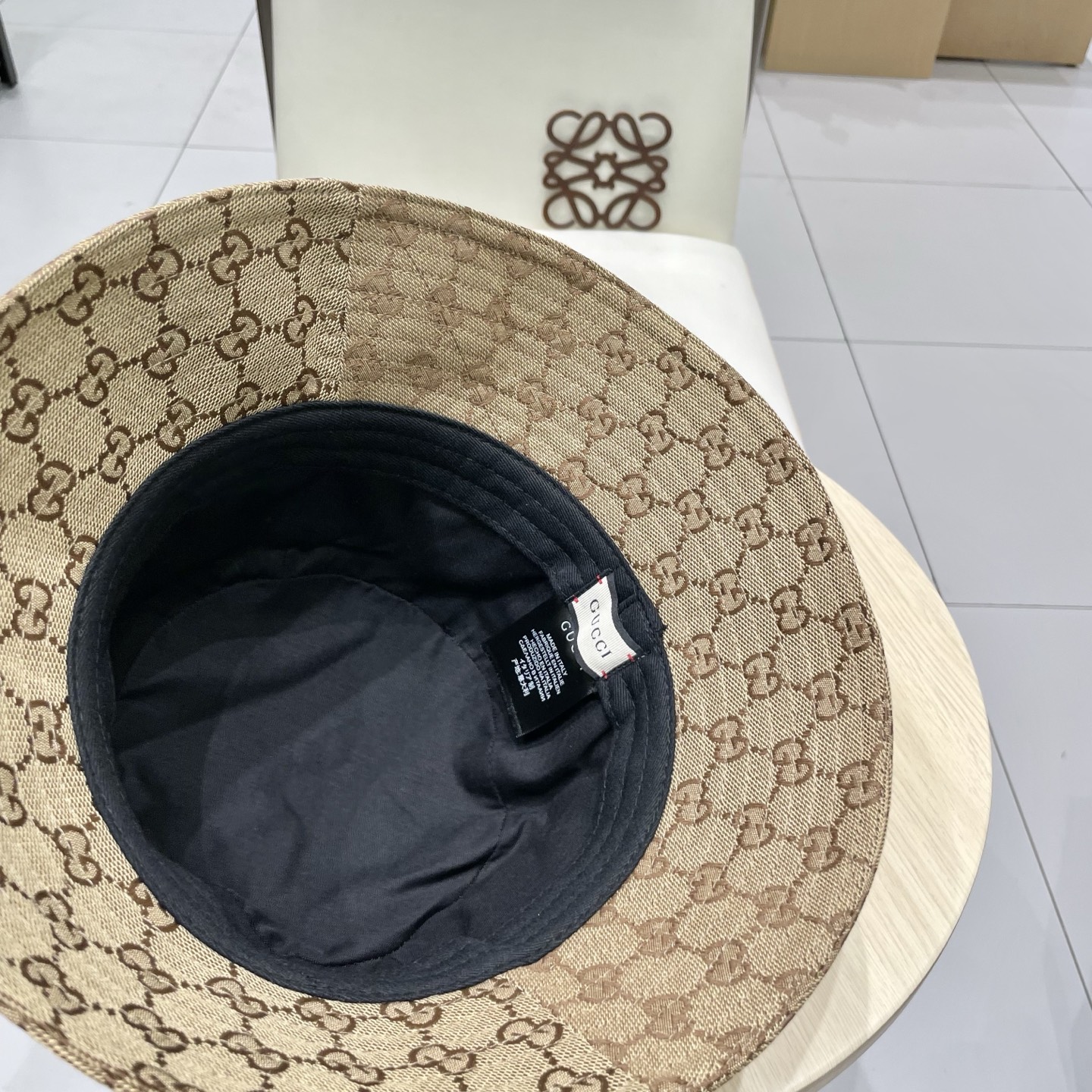  Gucci古奇原单渔夫帽，头围57cm