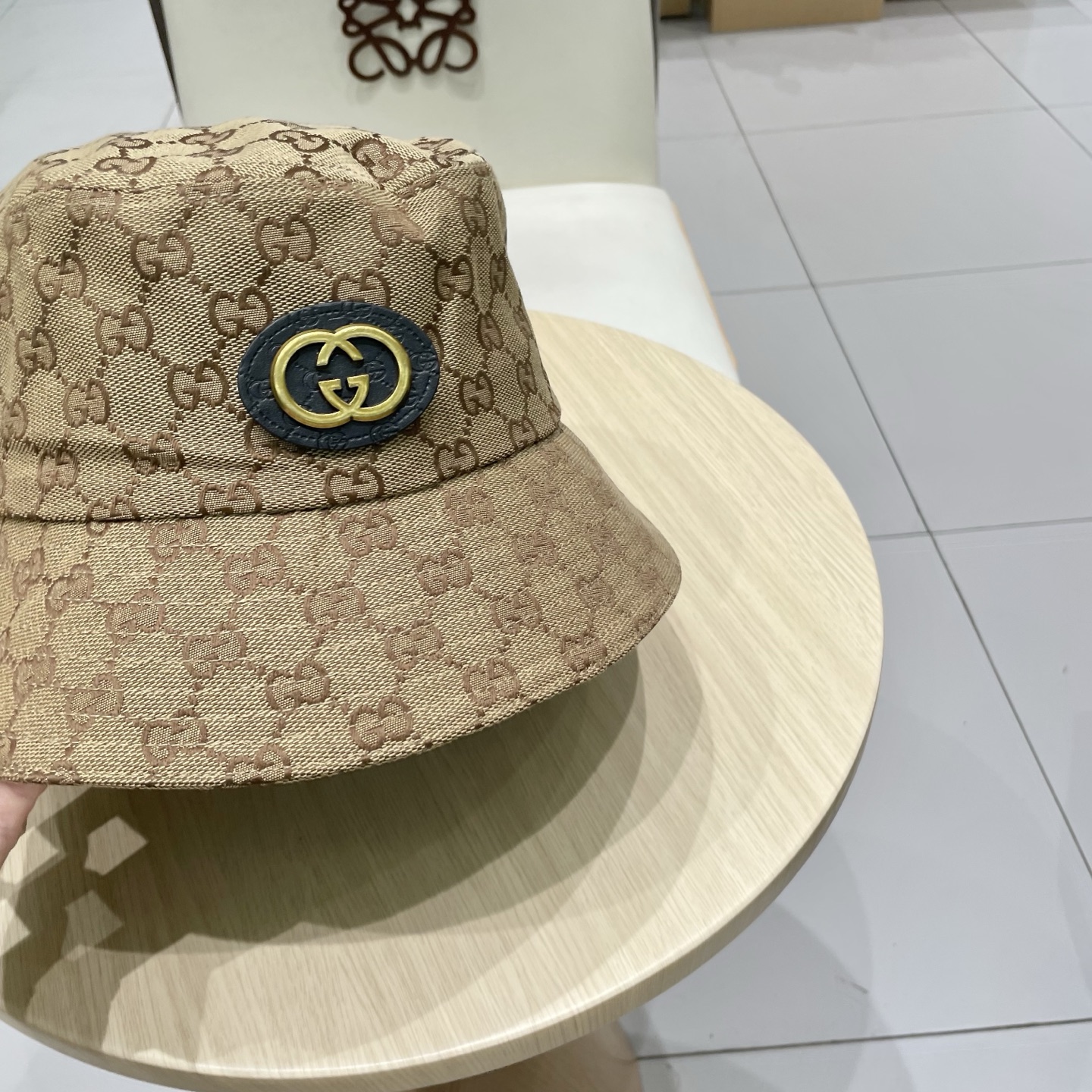  Gucci古奇原单渔夫帽，头围57cm