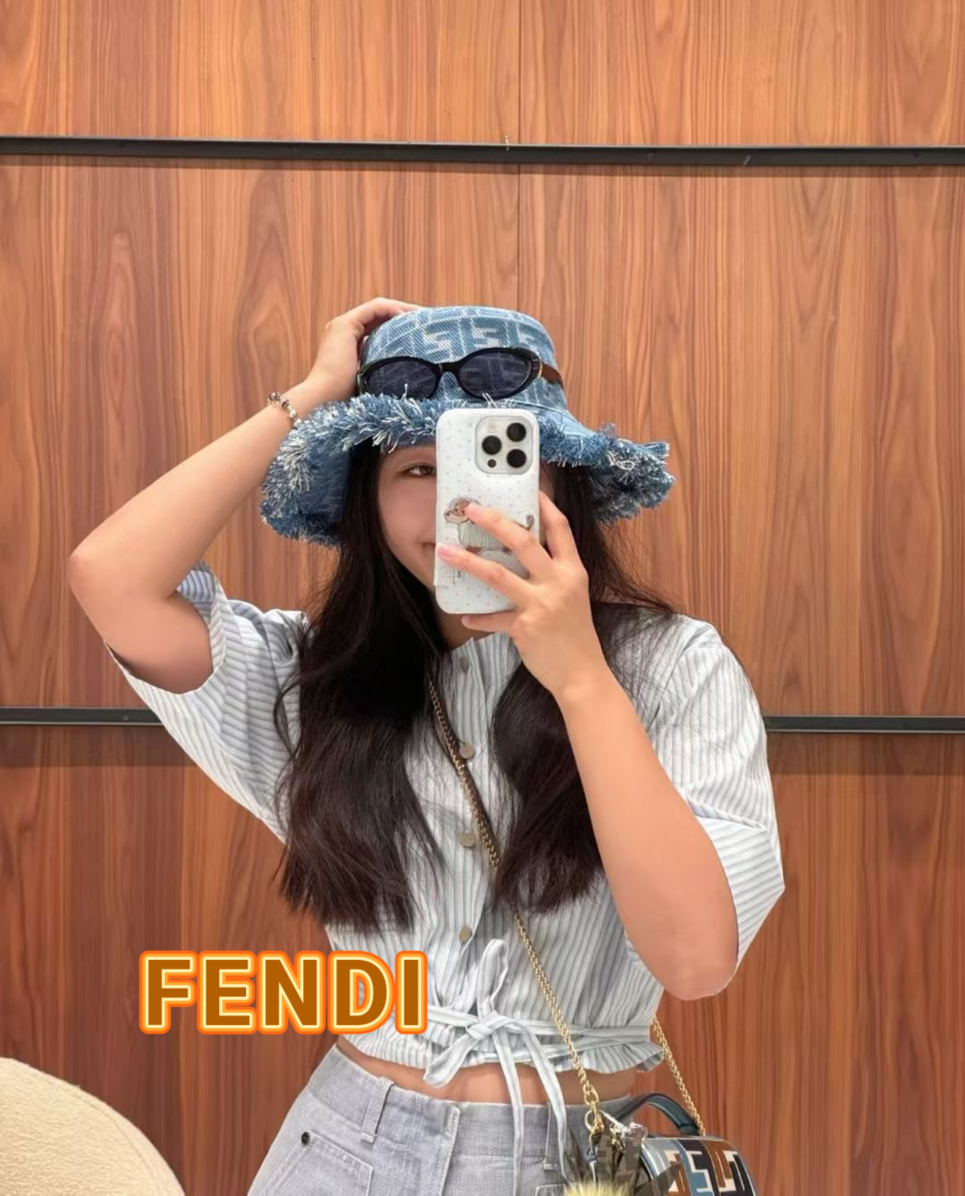  FENDI芬迪 老花系列渔夫帽 经典FF中古单品，气质穿搭单品，质量杠杠👍