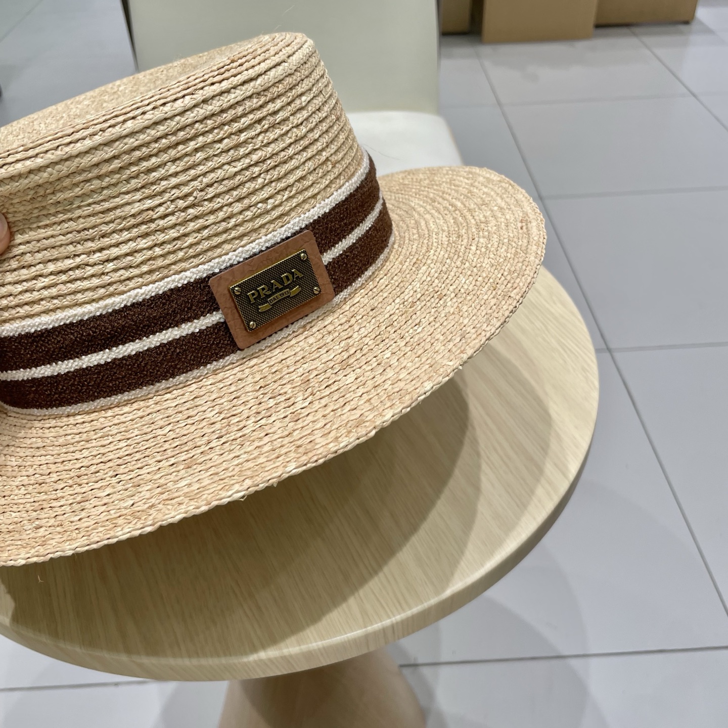  Prada普拉达新款拉菲草帽，头围57cm