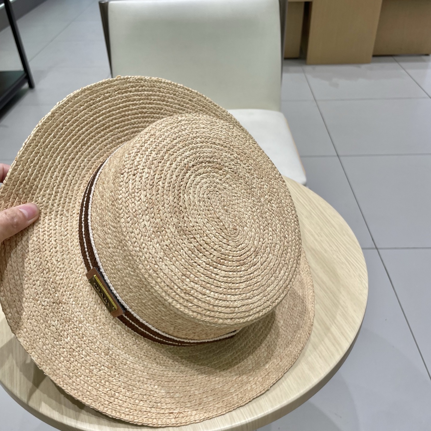  Prada普拉达新款拉菲草帽，头围57cm