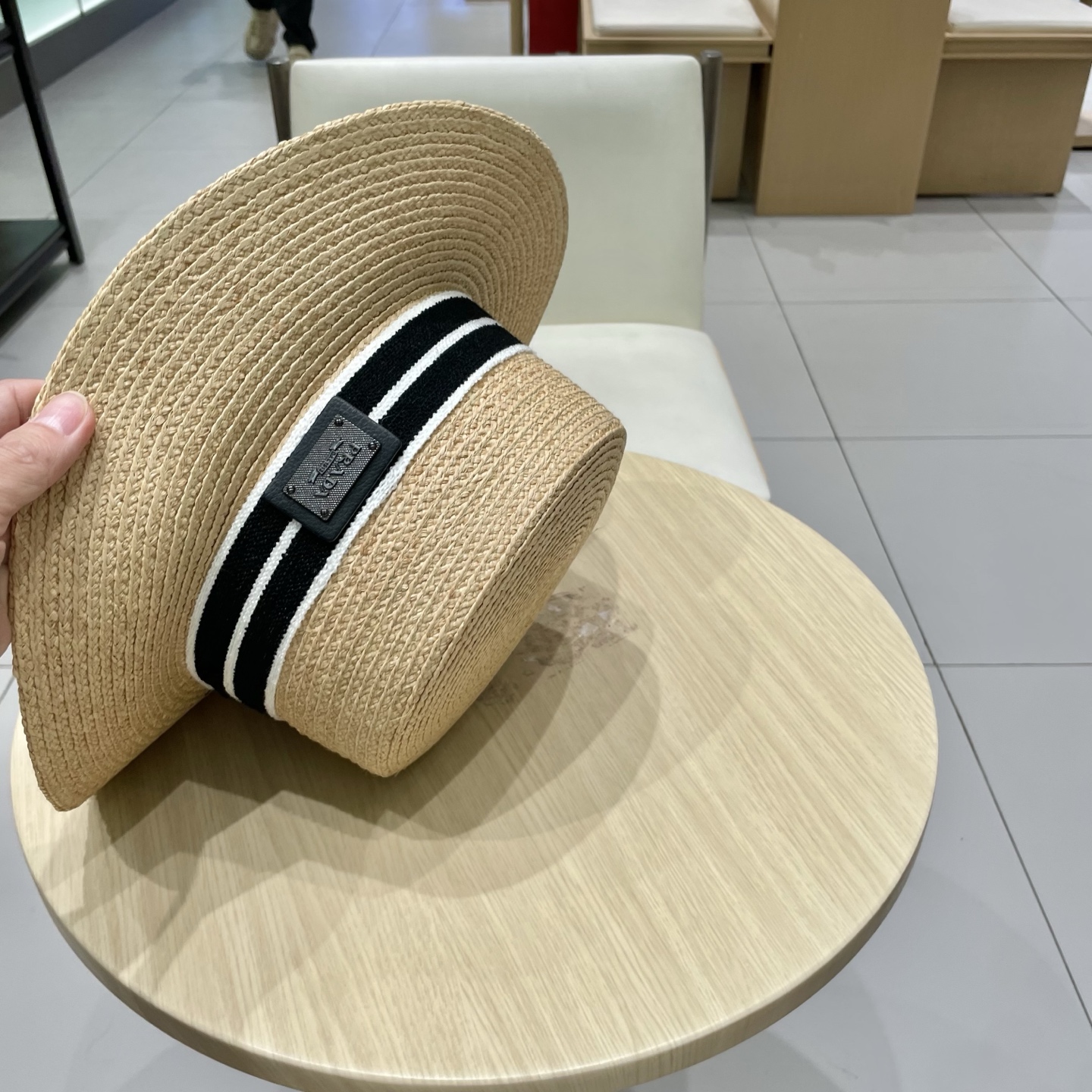  Prada普拉达新款拉菲草帽，头围57cm