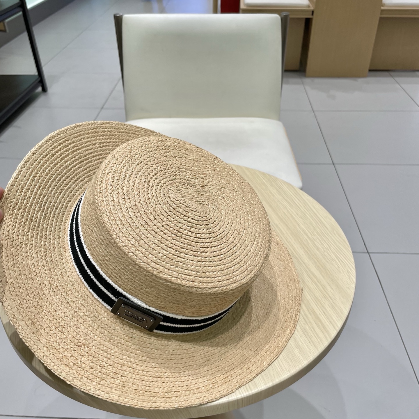  Prada普拉达新款拉菲草帽，头围57cm