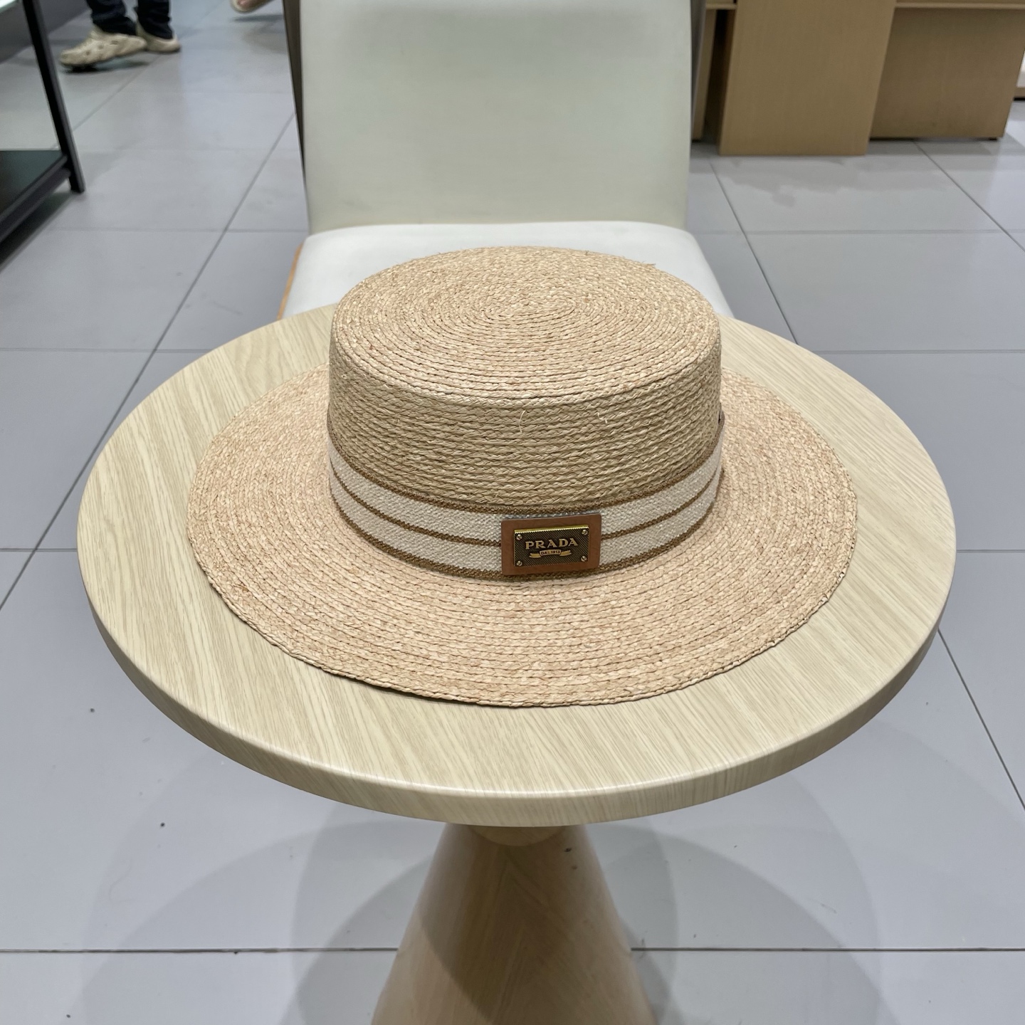  Prada普拉达新款拉菲草帽，头围57cm