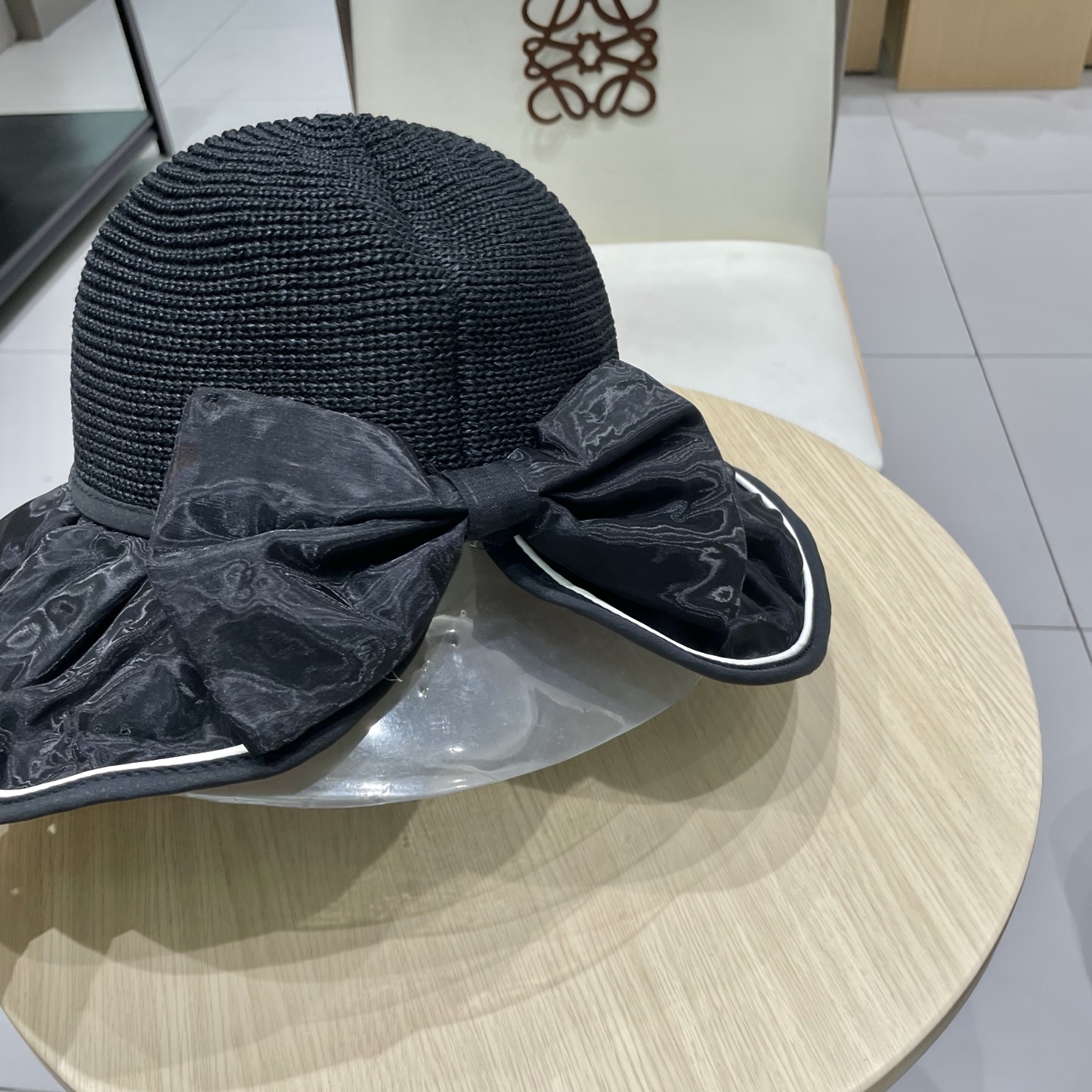  celine塞琳夏天日系蝴蝶结黑胶遮阳防晒帽透气大沿渔夫帽出游防紫外线帽子女