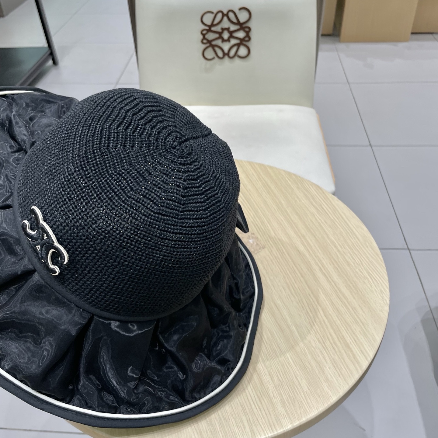  celine塞琳夏天日系蝴蝶结黑胶遮阳防晒帽透气大沿渔夫帽出游防紫外线帽子女