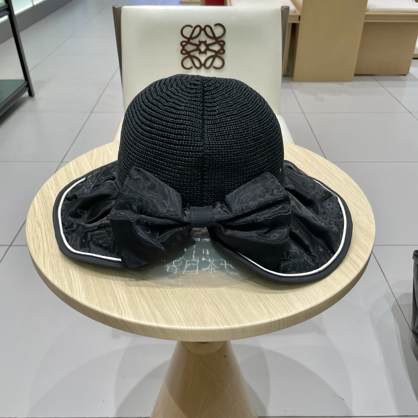  celine塞琳夏天日系蝴蝶结黑胶遮阳防晒帽透气大沿渔夫帽出游防紫外线帽子女