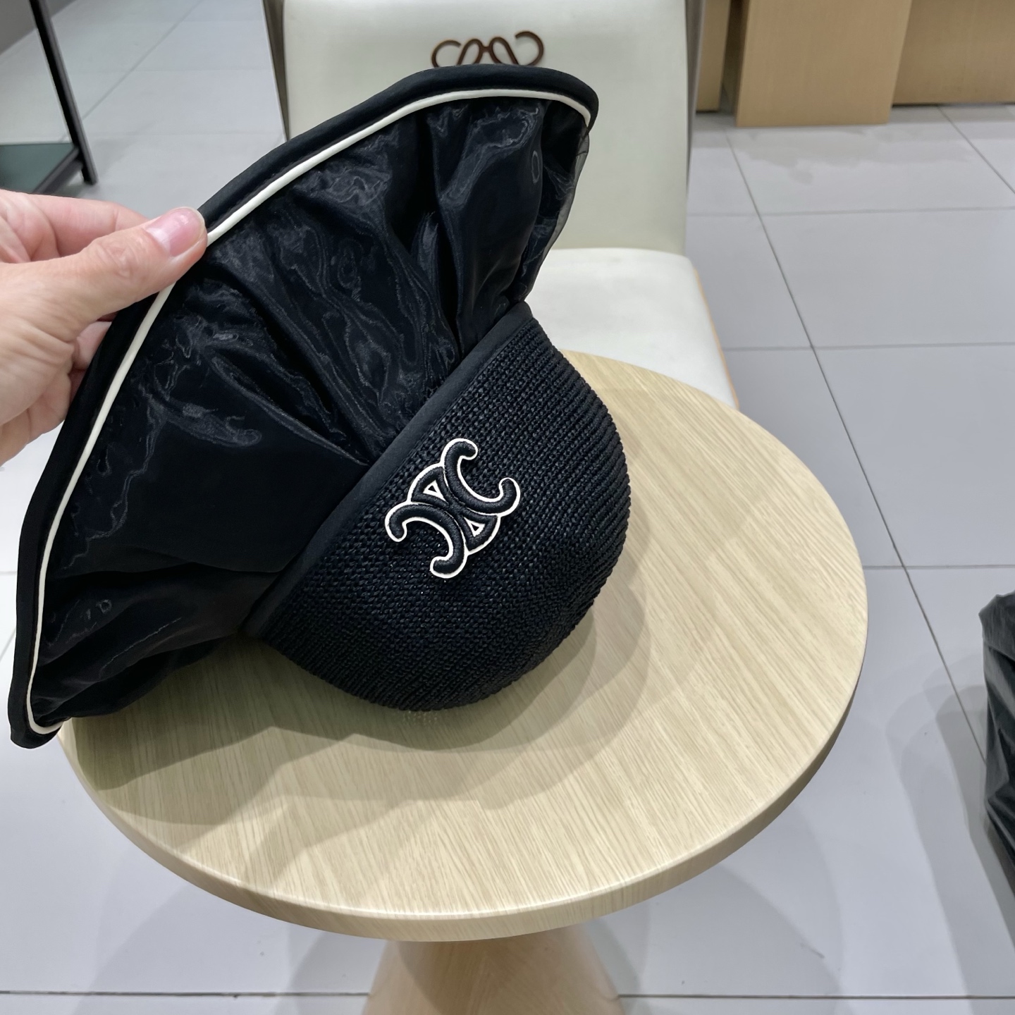  celine塞琳夏天日系蝴蝶结黑胶遮阳防晒帽透气大沿渔夫帽出游防紫外线帽子女