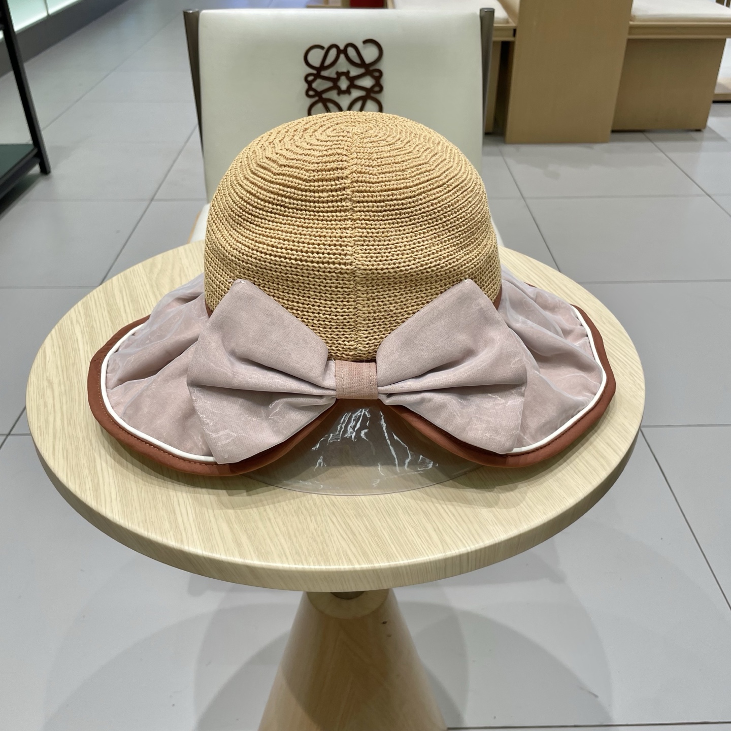  celine塞琳夏天日系蝴蝶结黑胶遮阳防晒帽透气大沿渔夫帽出游防紫外线帽子女