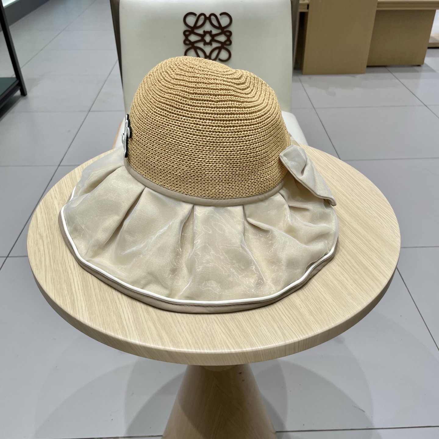  celine塞琳夏天日系蝴蝶结黑胶遮阳防晒帽透气大沿渔夫帽出游防紫外线帽子女