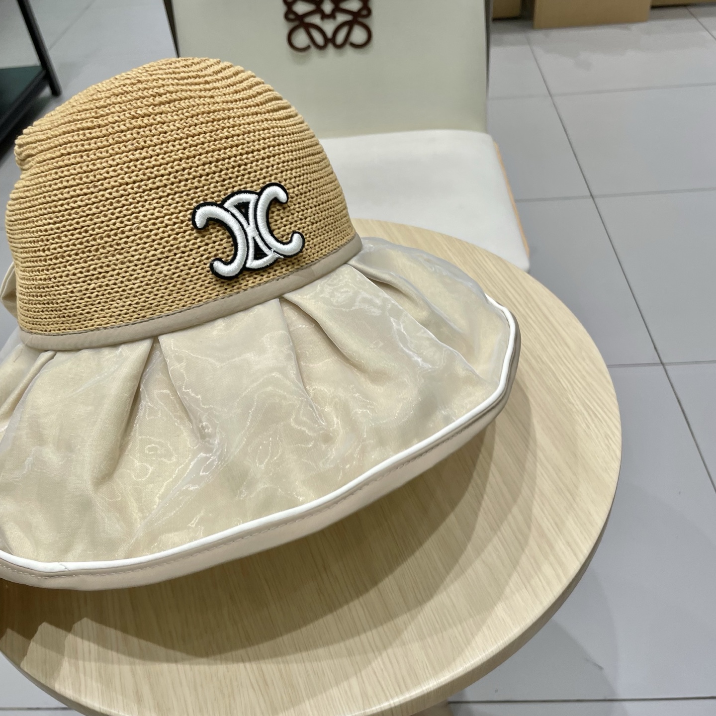  celine塞琳夏天日系蝴蝶结黑胶遮阳防晒帽透气大沿渔夫帽出游防紫外线帽子女