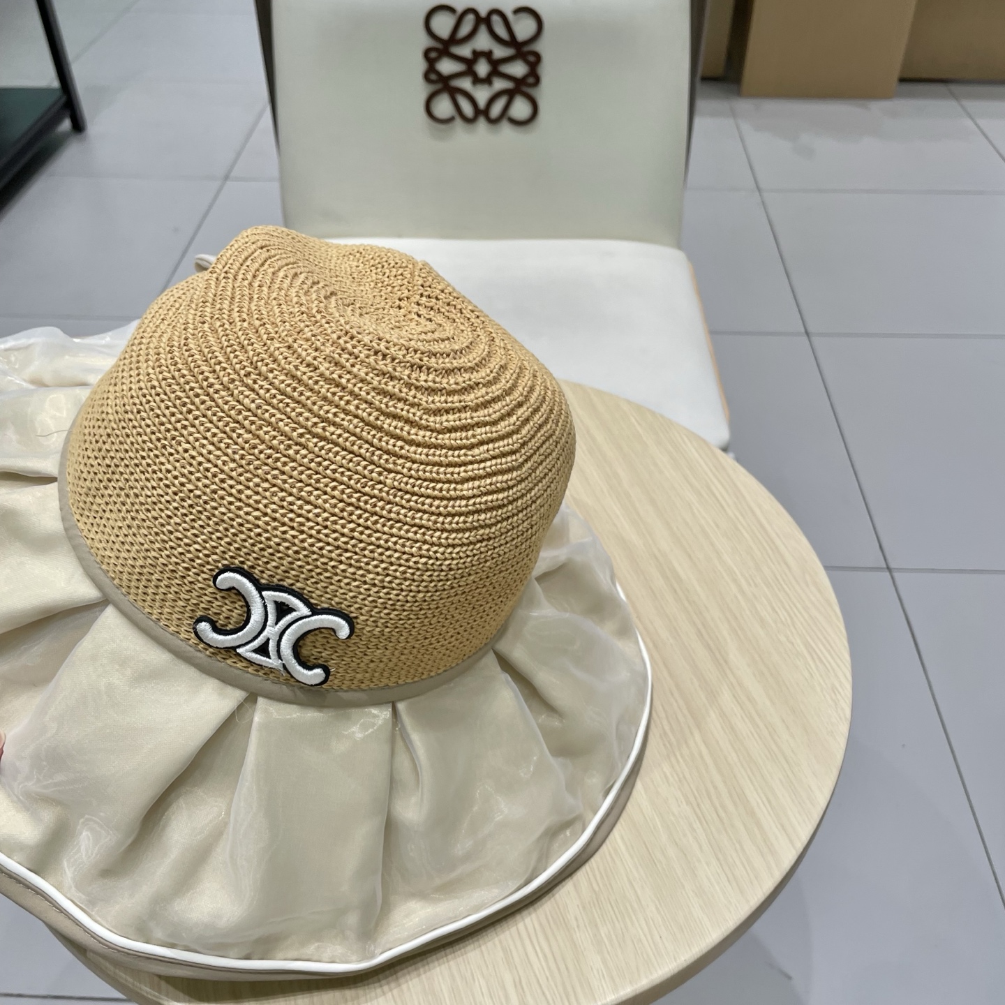  celine塞琳夏天日系蝴蝶结黑胶遮阳防晒帽透气大沿渔夫帽出游防紫外线帽子女