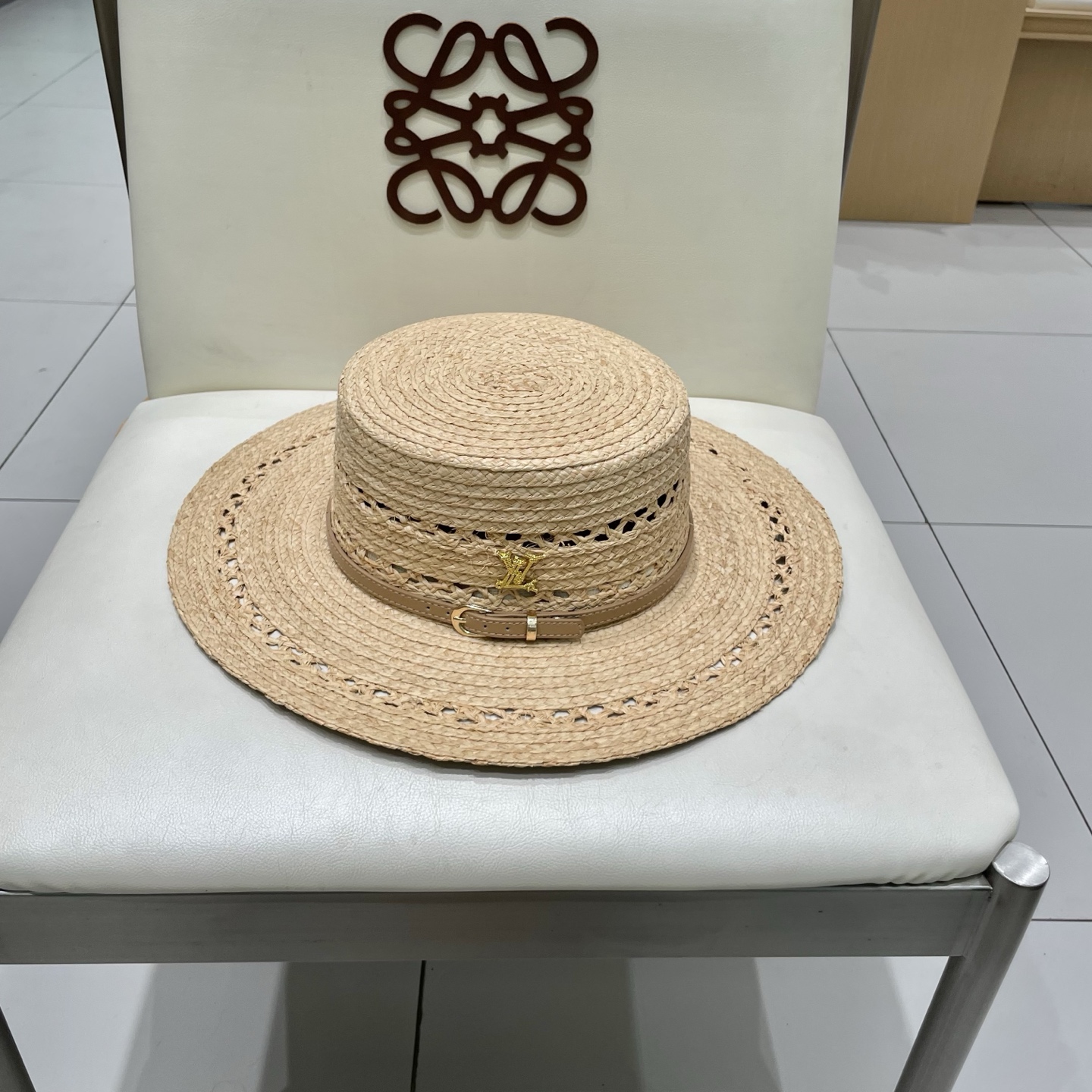  LV新款拉菲草帽，镂空设计，旅游必备，头围57cm