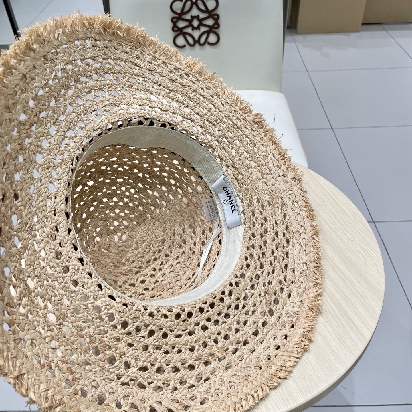  chanel香奈儿拉夏贝尔草帽拉菲草法式平顶遮阳帽海边度假大檐太阳帽镂空防晒帽