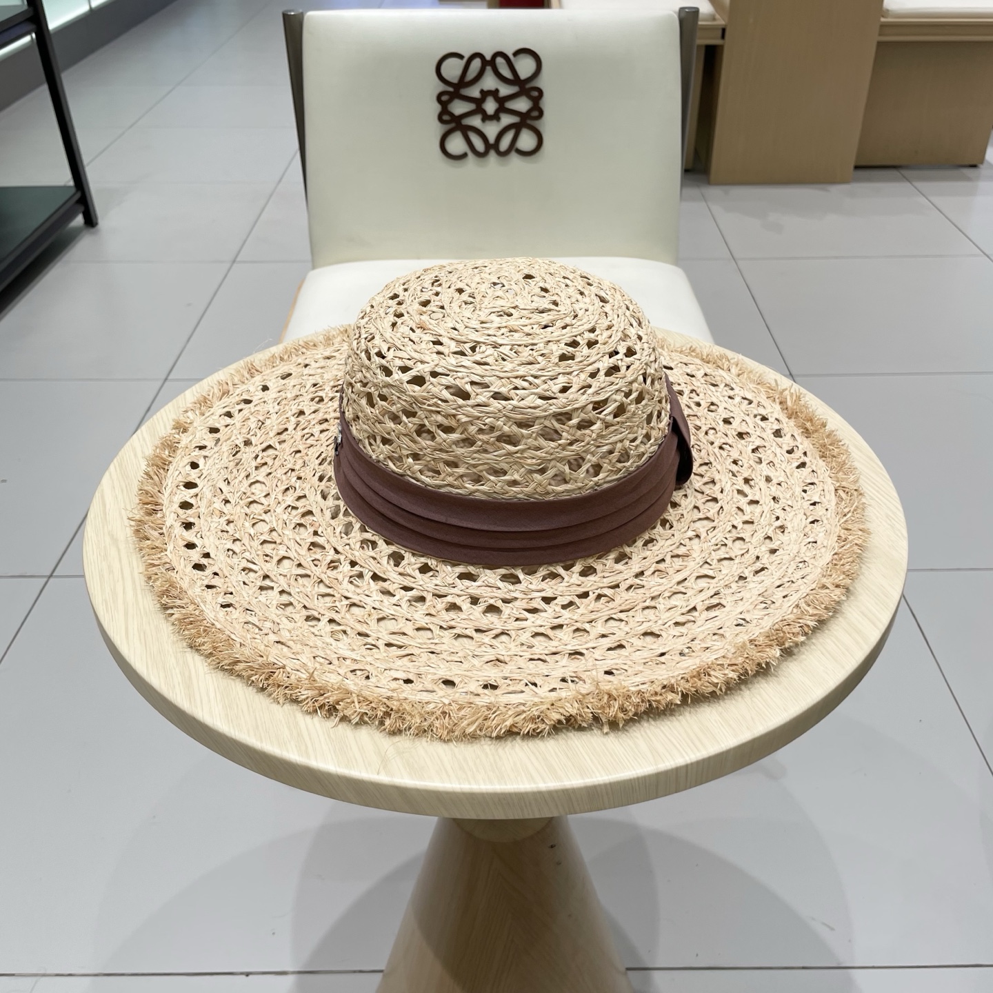  chanel香奈儿拉夏贝尔草帽拉菲草法式平顶遮阳帽海边度假大檐太阳帽镂空防晒帽