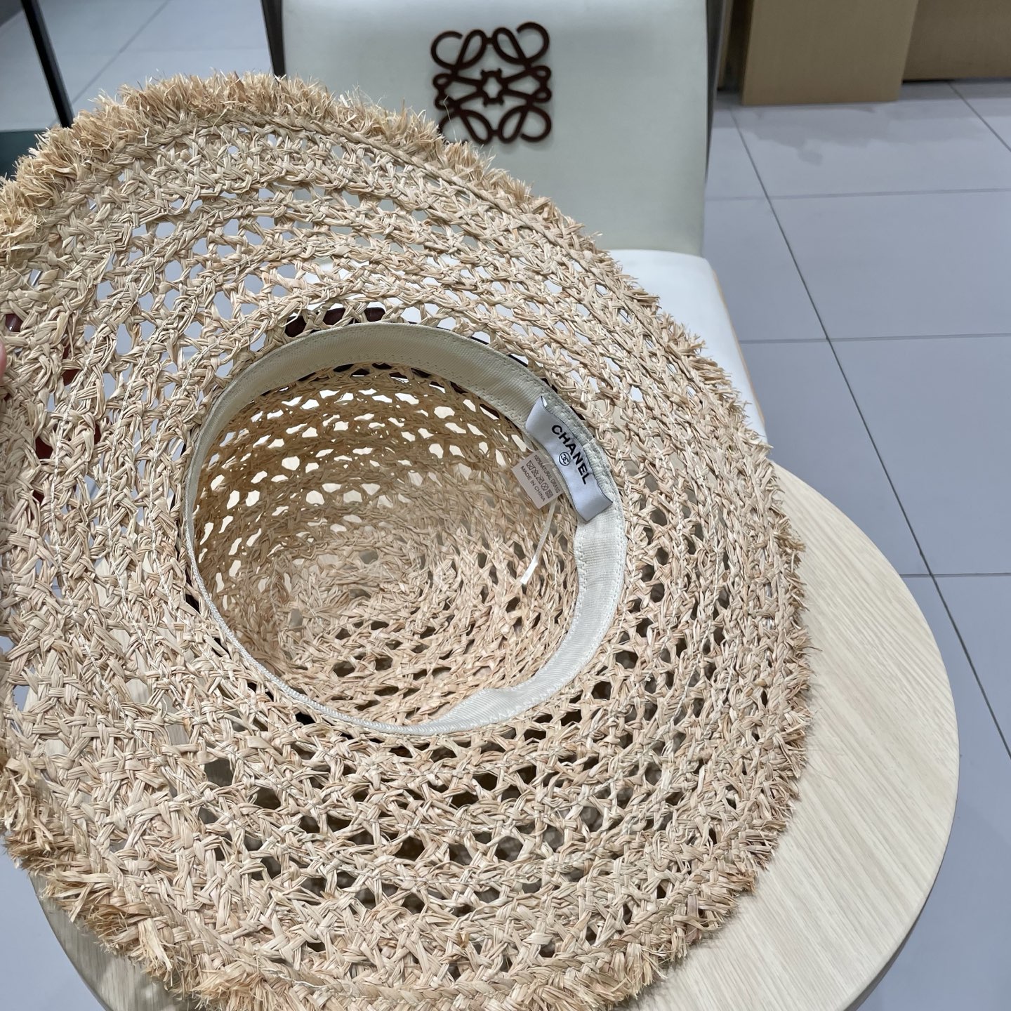  chanel香奈儿拉夏贝尔草帽拉菲草法式平顶遮阳帽海边度假大檐太阳帽镂空防晒帽