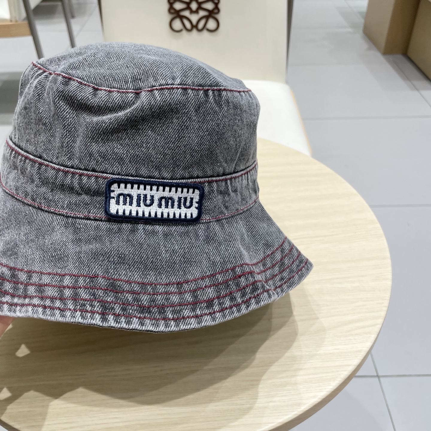  miumiu缪缪新款牛仔渔夫帽，头围57cm