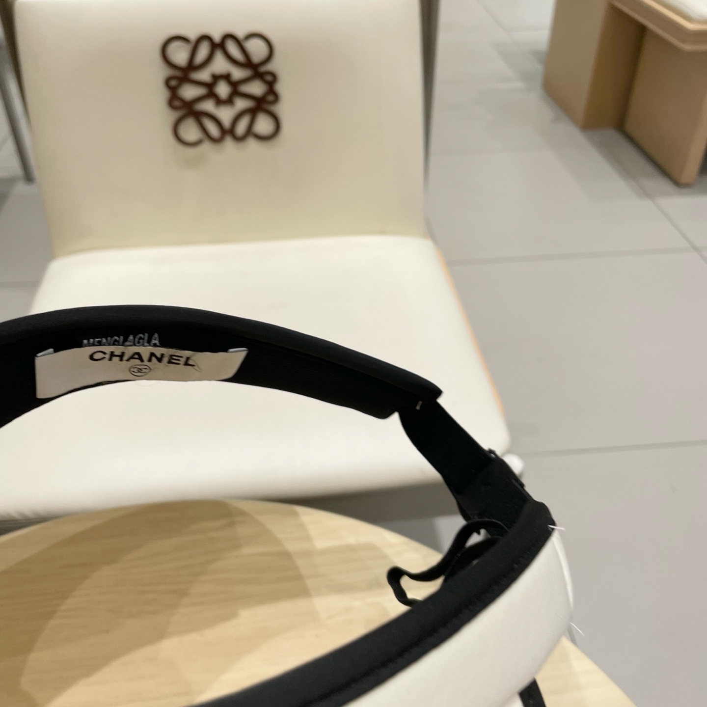  Chanel香奈儿发箍遮大檐阳帽 空顶草帽