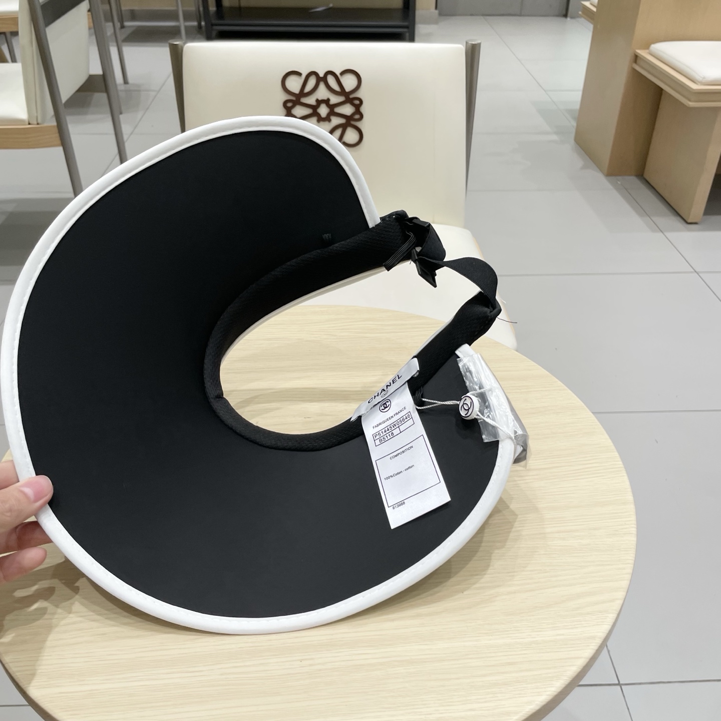  Chanel香奈儿发箍遮大檐阳帽 空顶草帽