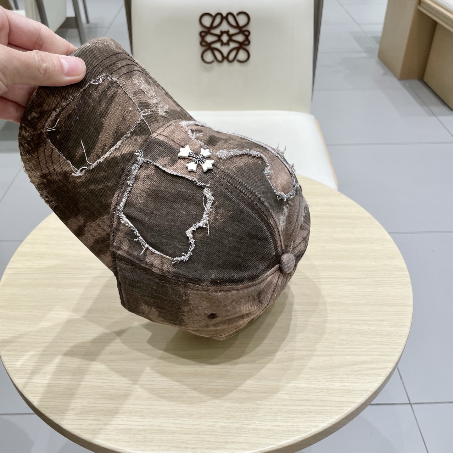  克罗心💓早春复古做旧破洞帽子磨损设计百搭棒球帽鸭舌帽