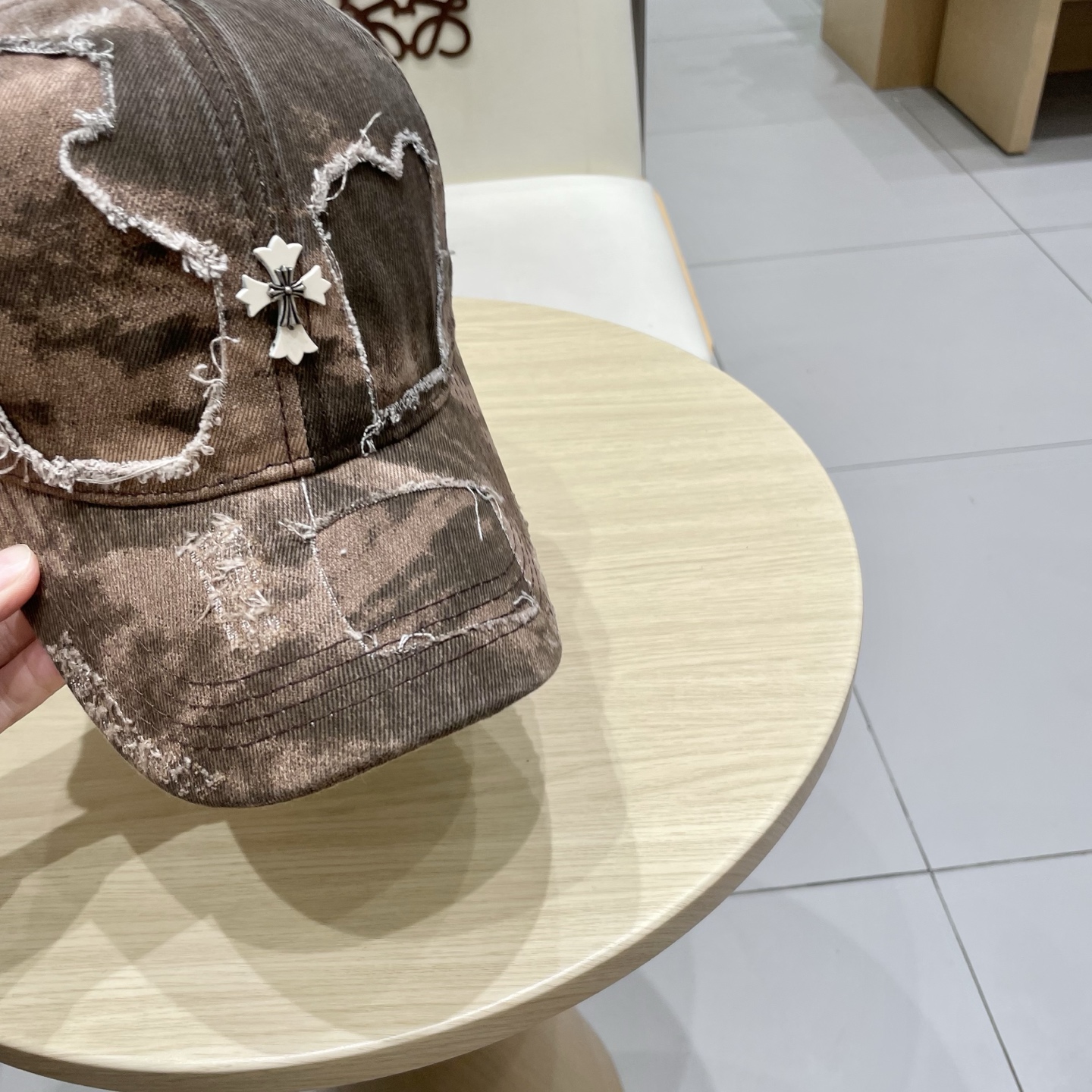  克罗心💓早春复古做旧破洞帽子磨损设计百搭棒球帽鸭舌帽