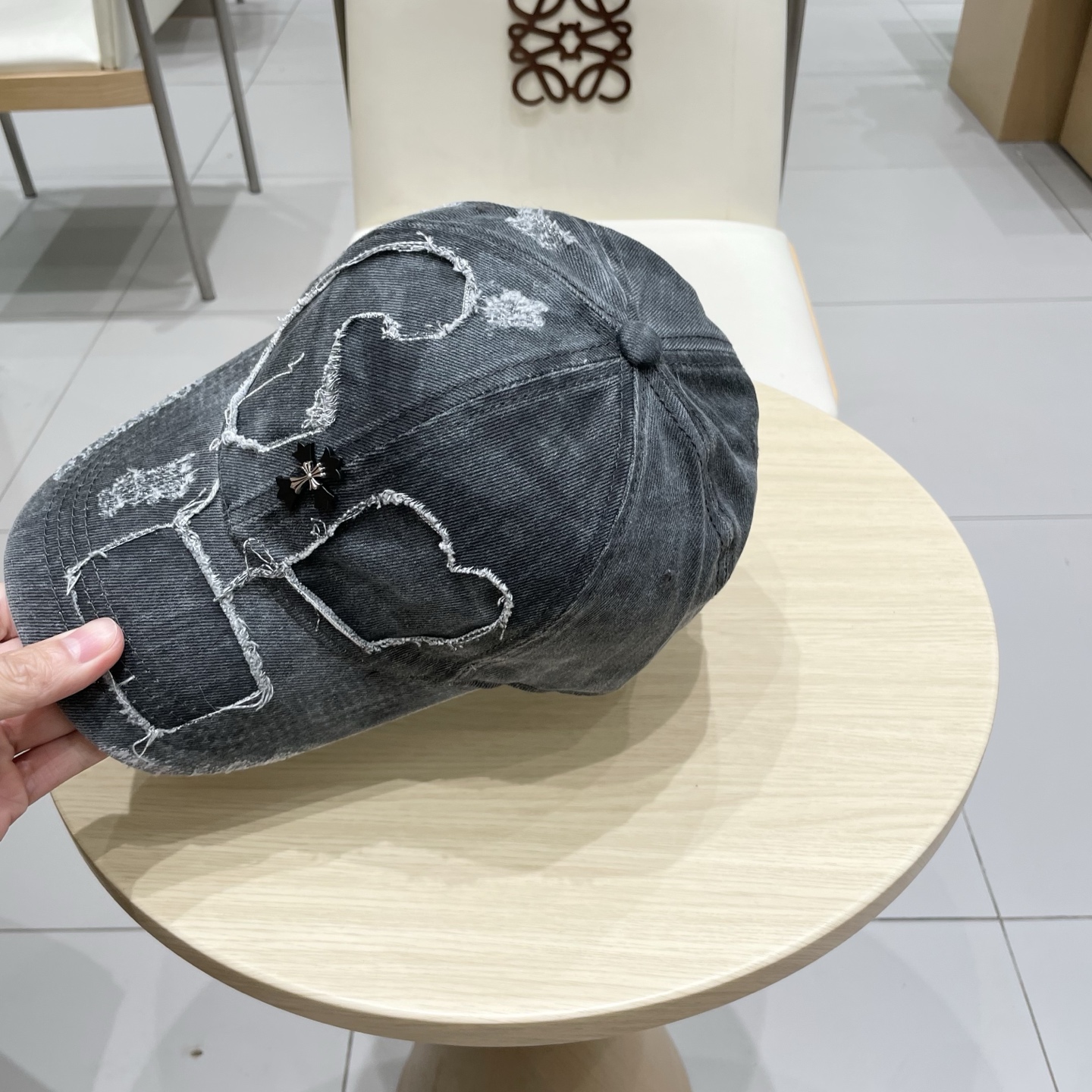  克罗心💓早春复古做旧破洞帽子磨损设计百搭棒球帽鸭舌帽