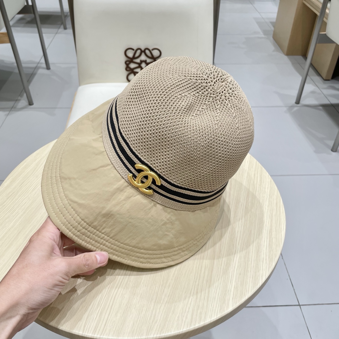 chanel香奈儿夏季户外大帽檐太阳帽2025新款镂空透气防晒帽子时尚遮阳渔夫帽女