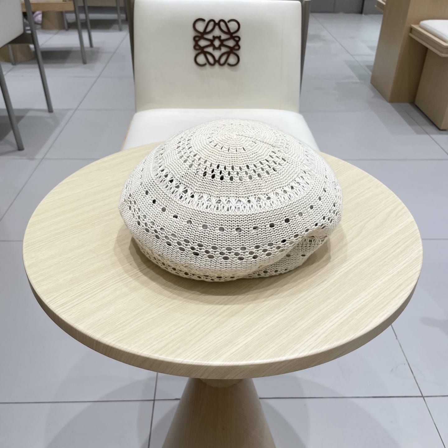  缪缪miumiu镂空贝雷帽女2025春夏季薄款透气复古针织画家帽子显脸小