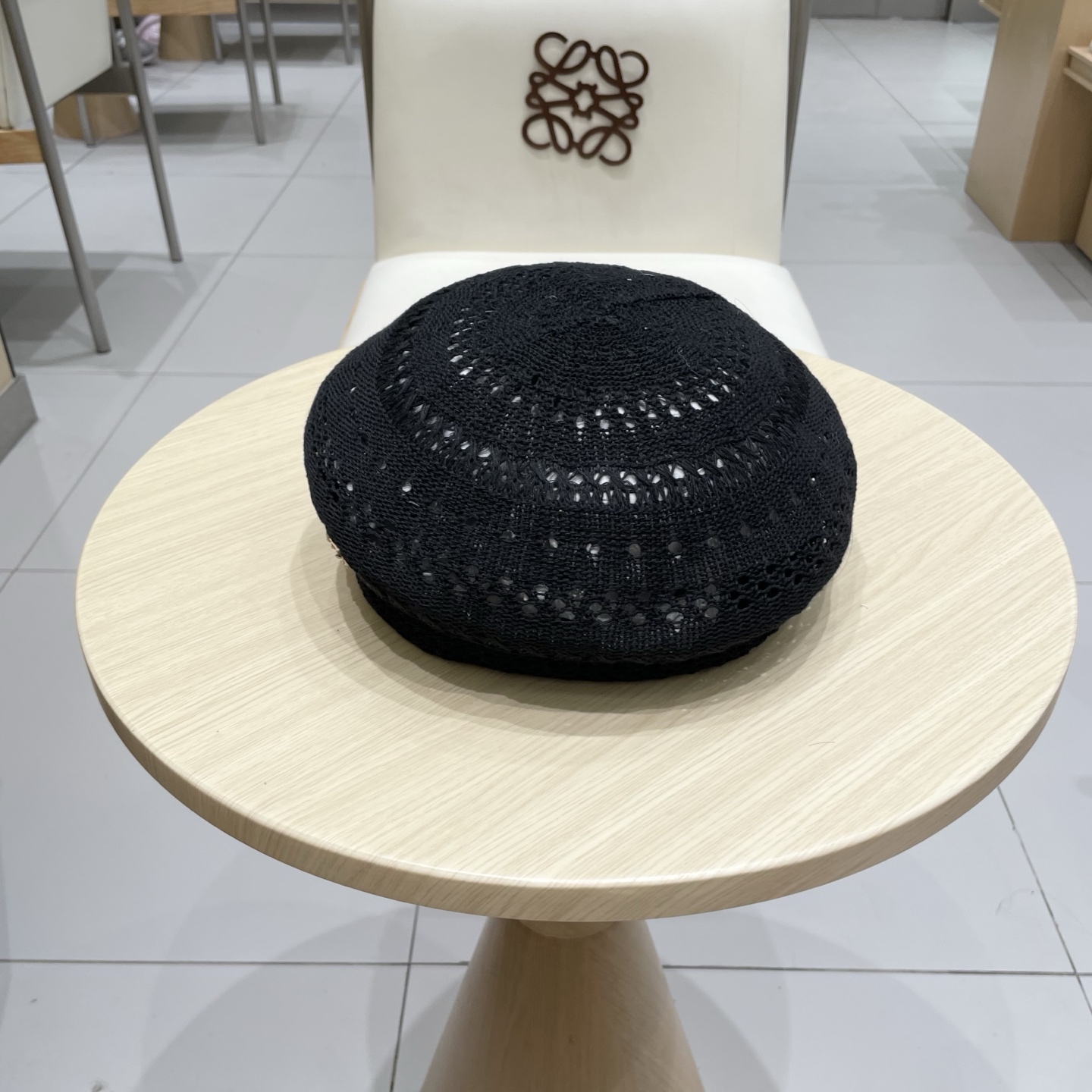  缪缪miumiu镂空贝雷帽女2025春夏季薄款透气复古针织画家帽子显脸小